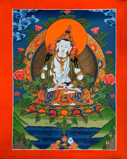 Originnal Hand-painted Vajrasattva, Dhyani Buddha, Tibetan Thangka  Painting , Compassion, Meditation Art
