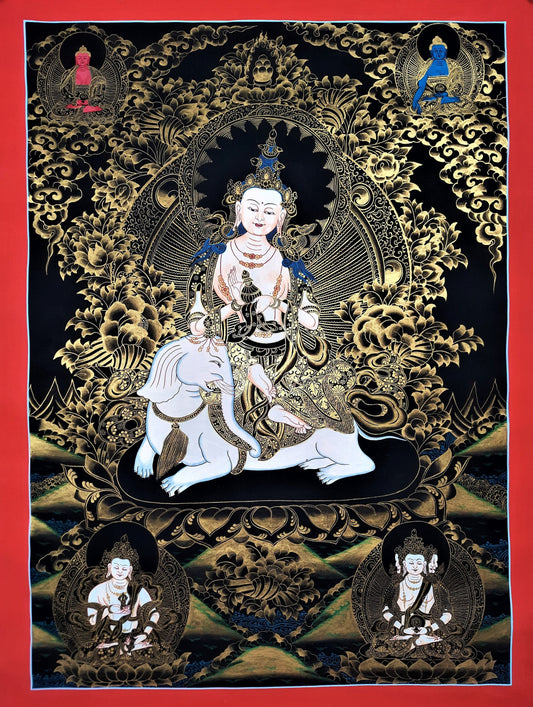 Hand painted Original Kindess Buddha / Pu xian Masterpiece Tibetan  / Thangka / Thanka Compassion Meditation Art From Nepal