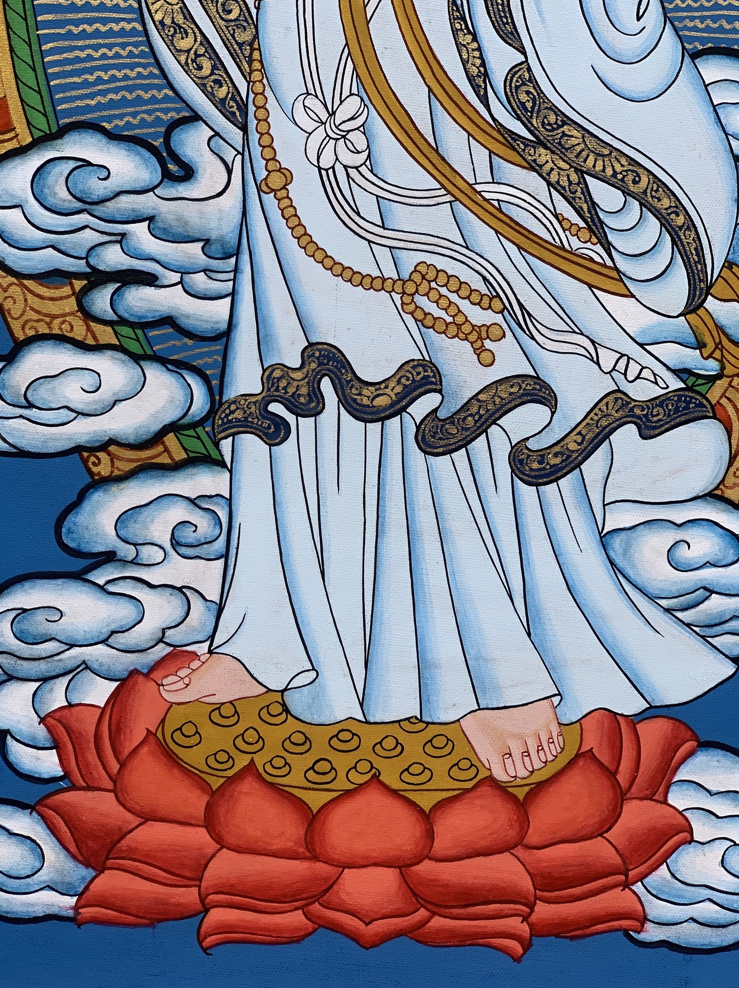 Hand painted Original Guanyin/ Guan Yin/ Kuan Yin/ Tibetan Wall hanging Thangka  / Thangka / Painting Compassion Meditation Art From Nepal