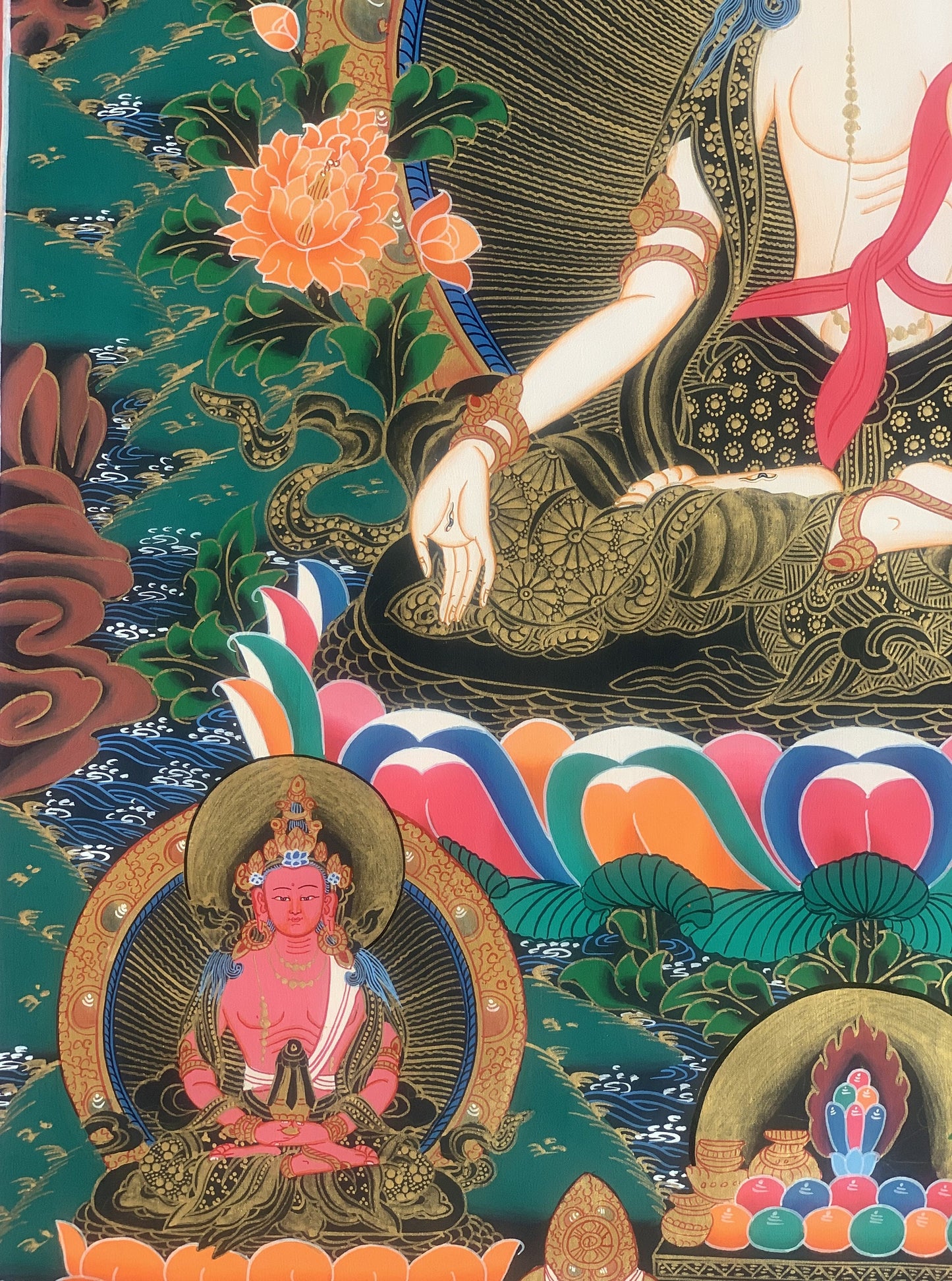 Original Hand-painted White Tara / Mother Goddess Masterpiece Tibetan Thanka / Thangka / Painting Compassion Meditation Art From Nepal