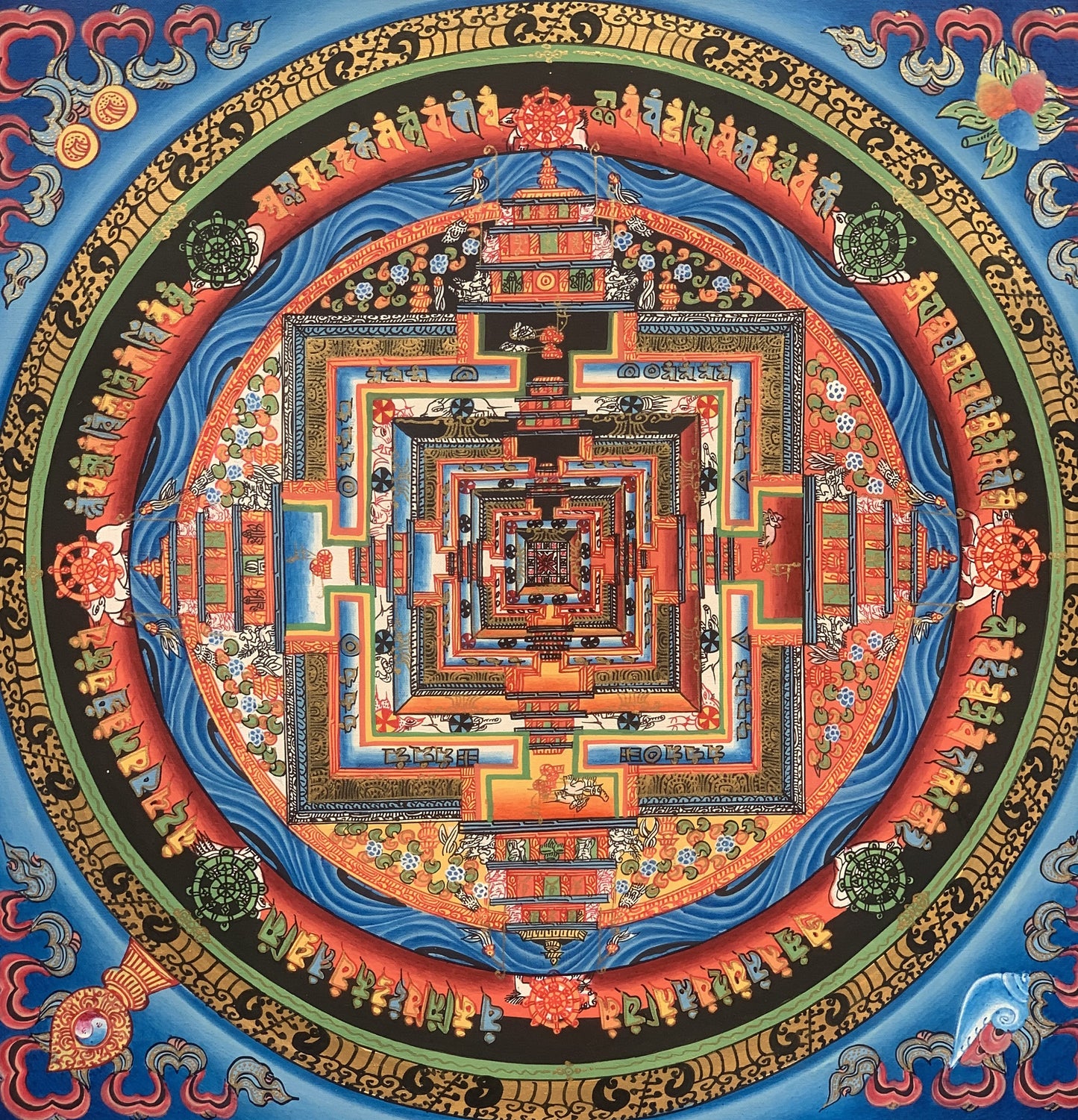 Original Hand-painted Masterpiece Kalachakra Mandala/ Wheel of Life/Wheel of Time Tibetan Thangka Painting