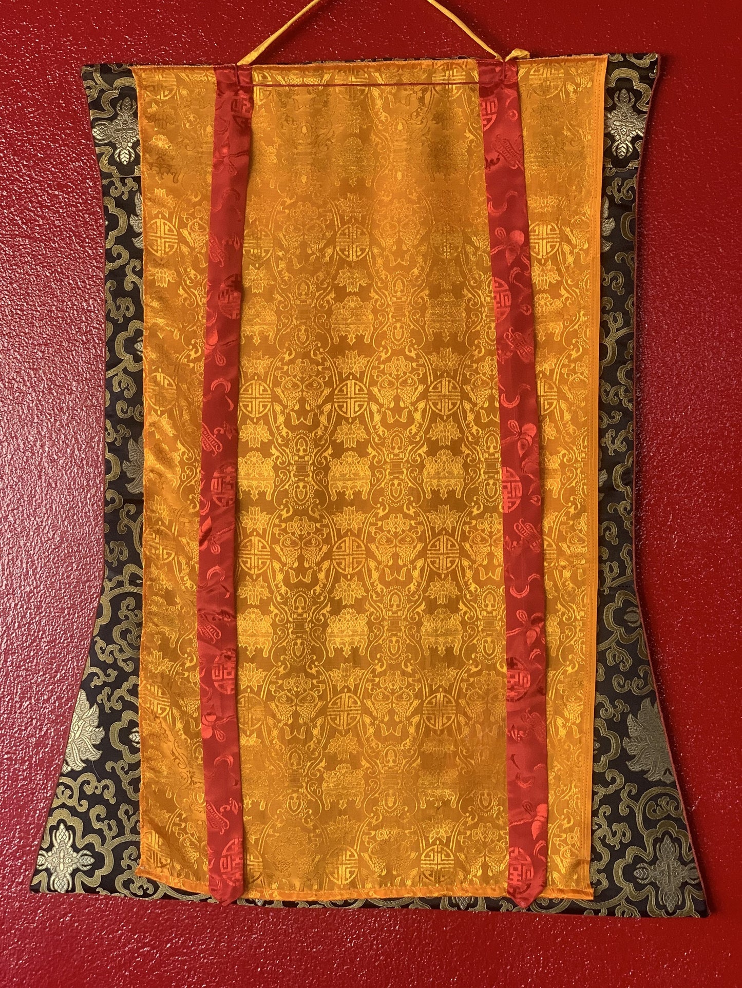 Original Hand-painted Kalachakra Mandala/ Wheel of Time Tibetan Thangka Painting Painting/ Meditation with Silk Border