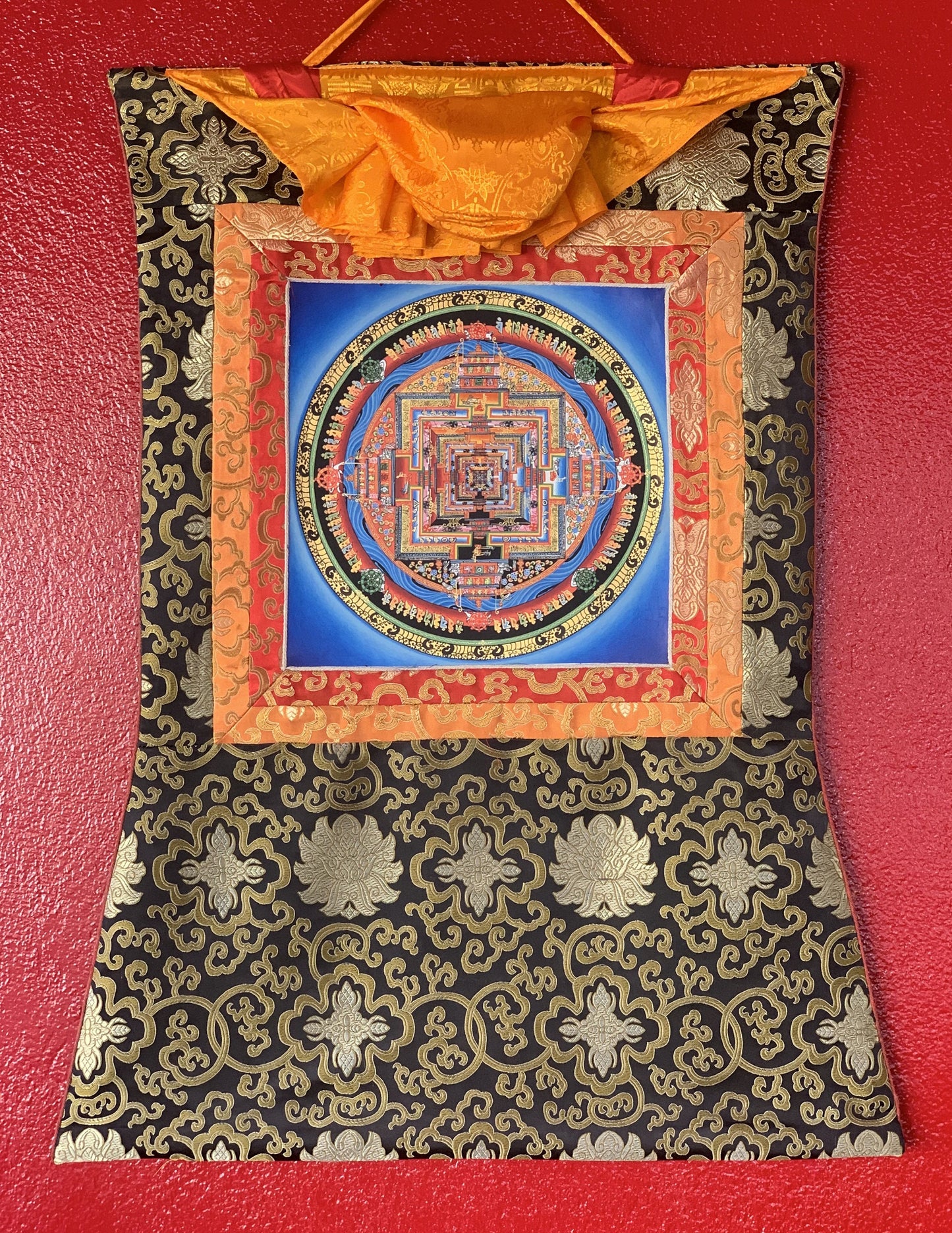 Original Hand-painted Wheel of Life Wheel of Time Kalachakra Mandala Tibetan Thangka Painting Compassion Meditation Art