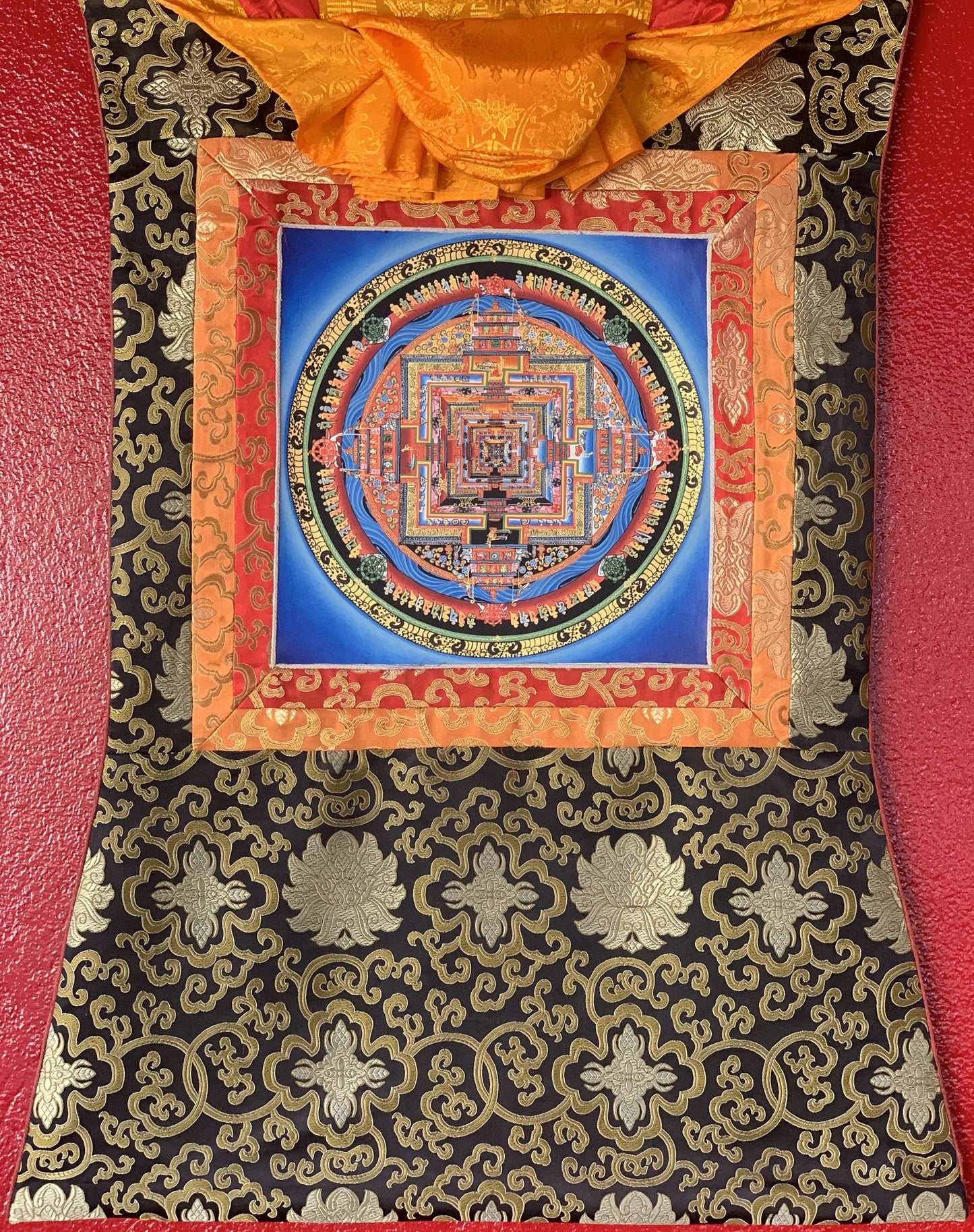 Original Hand-painted Wheel of Life Wheel of Time Kalachakra Mandala Tibetan Thangka Painting Compassion Meditation Art