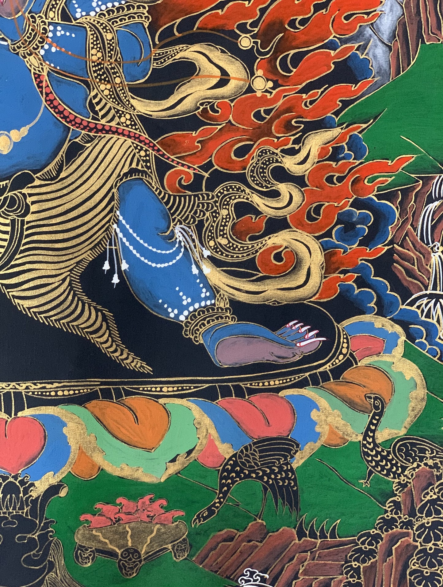 Original Hand Painted Master Quality VAJRAPANI/Chana Dorge Protector God Tibetan Thangka / Thanka Painting