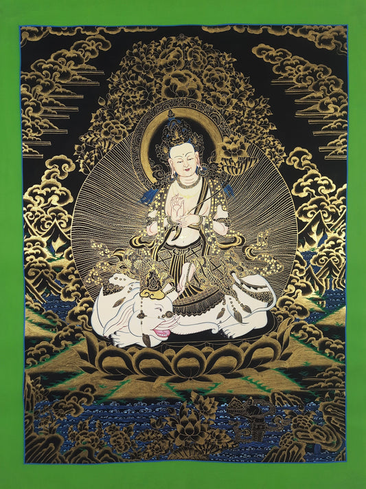 Hand painted Original Kindess Buddha / Pu xian Tibetan Painting Wall hanging Thanka / Thangka / Compassion Meditation Art From Nepal