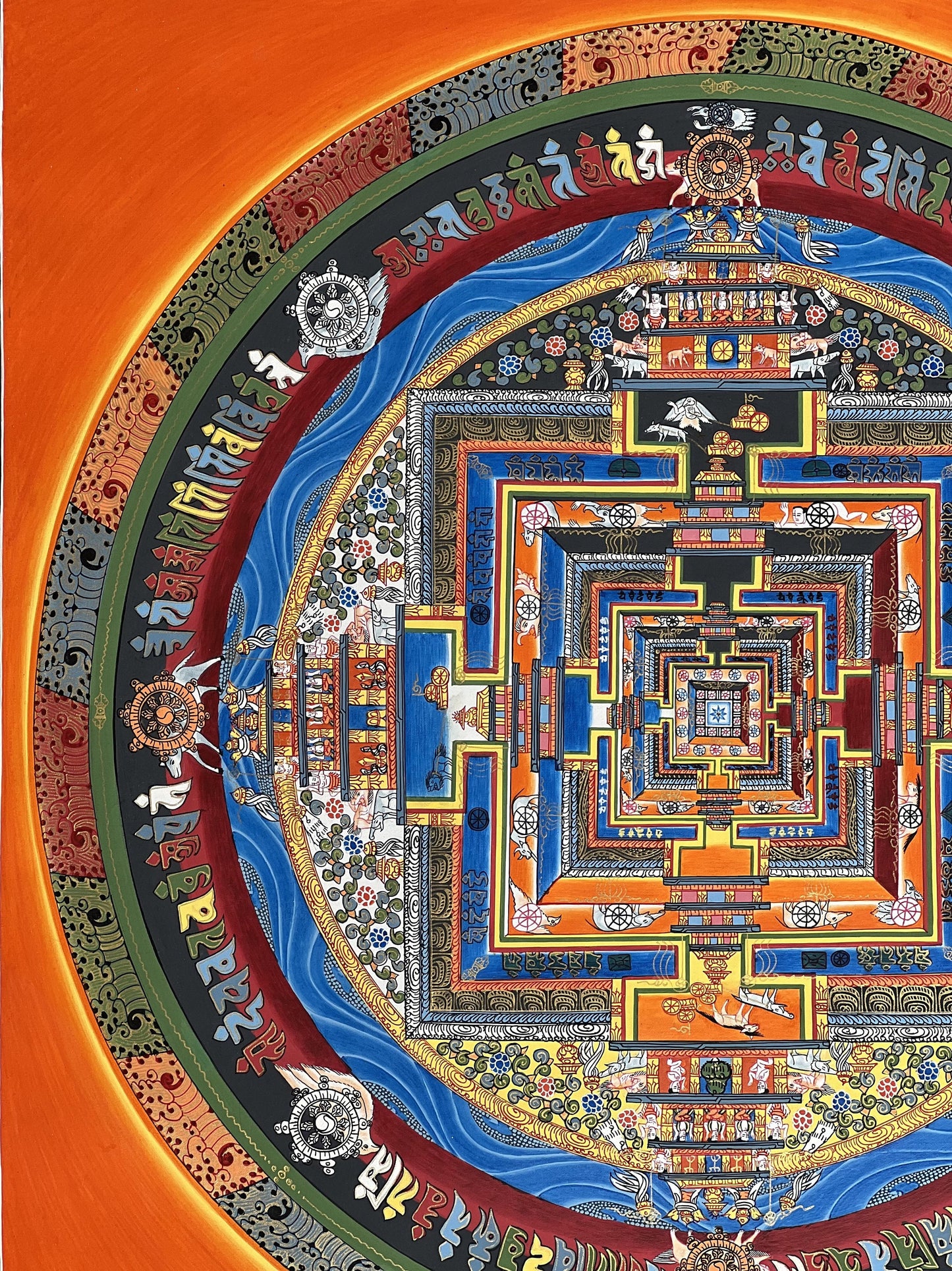 Original Hand-painted Master Quality Kalachakra Mandala Wheel of Life Tibetan Thangka Painting/ Meditation Art