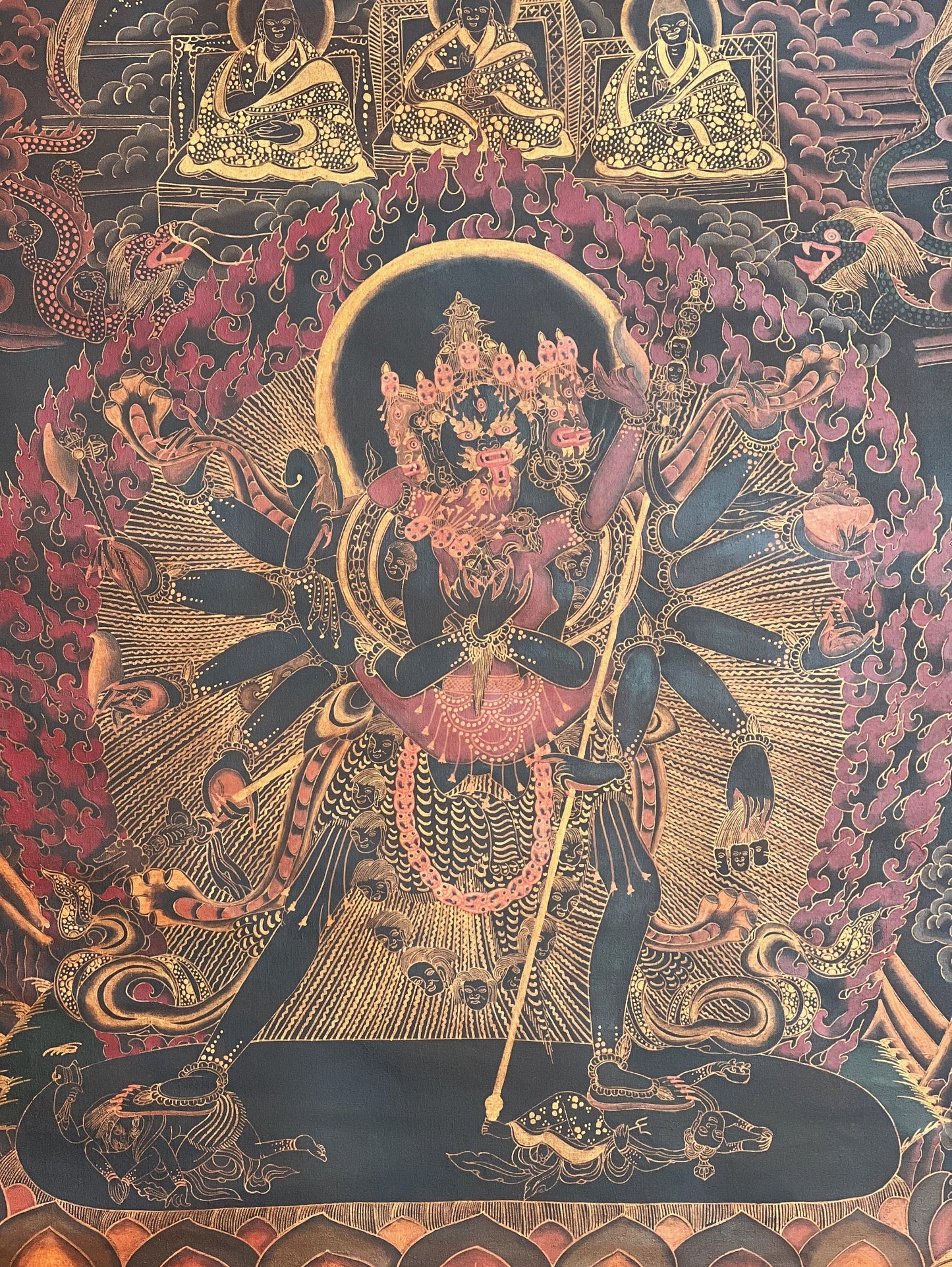 Buddha Kalachakra with Kalacakri/Visvamata in Divine Union Oil-Varnished Original Masterpiece Tibetan Thangka Painting/ Kalacakra Tantra Art