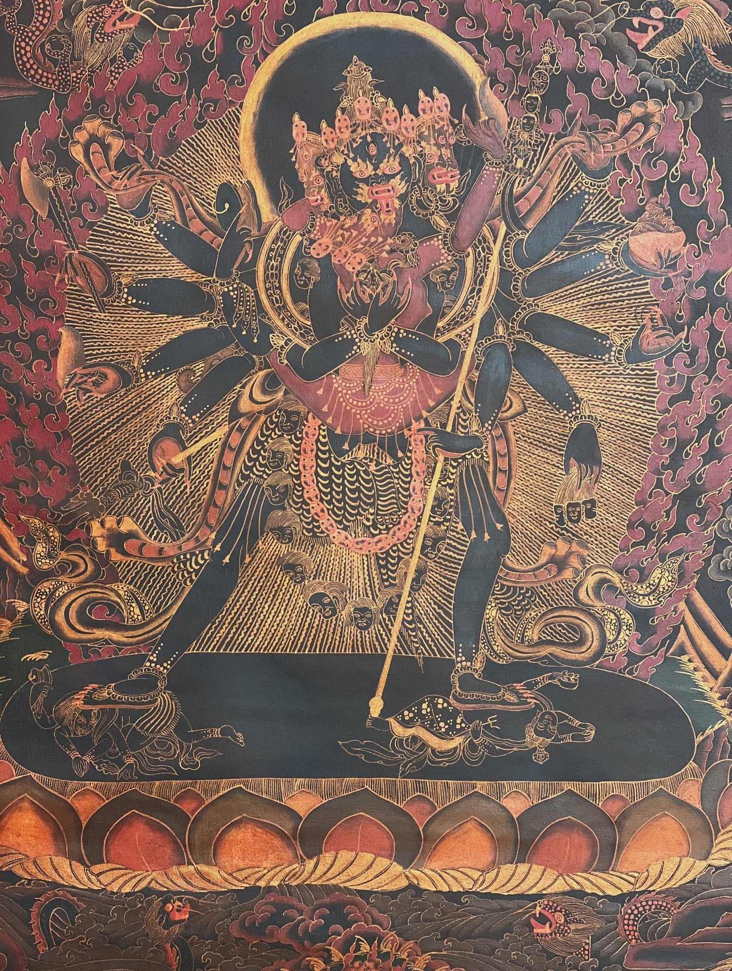 Buddha Kalachakra with Kalacakri/Visvamata in Divine Union Oil-Varnished Original Masterpiece Tibetan Thangka Painting/ Kalacakra Tantra Art