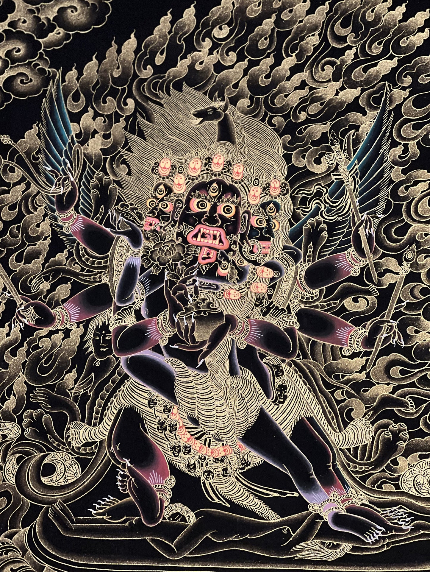 Original Hand Painted Hayagriva Master-Quality Tibetan Compassion Meditation Thangka / Thanka Painting /Wall Hanging/ Home Protection