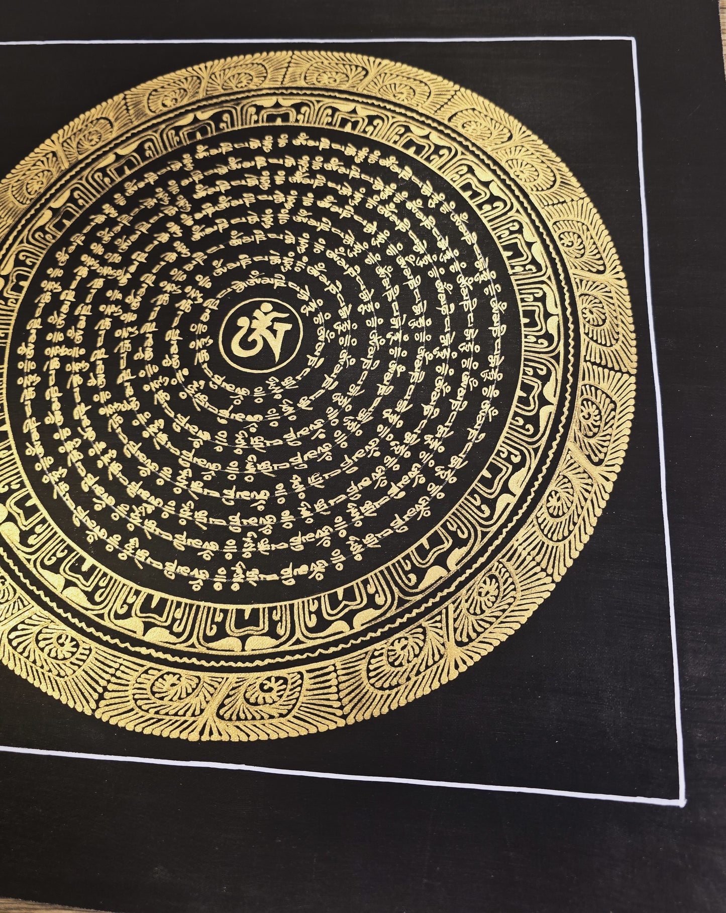 OM MANTRA MANDALA – Set of 3 Hand-Painted Tibetan Thangkas