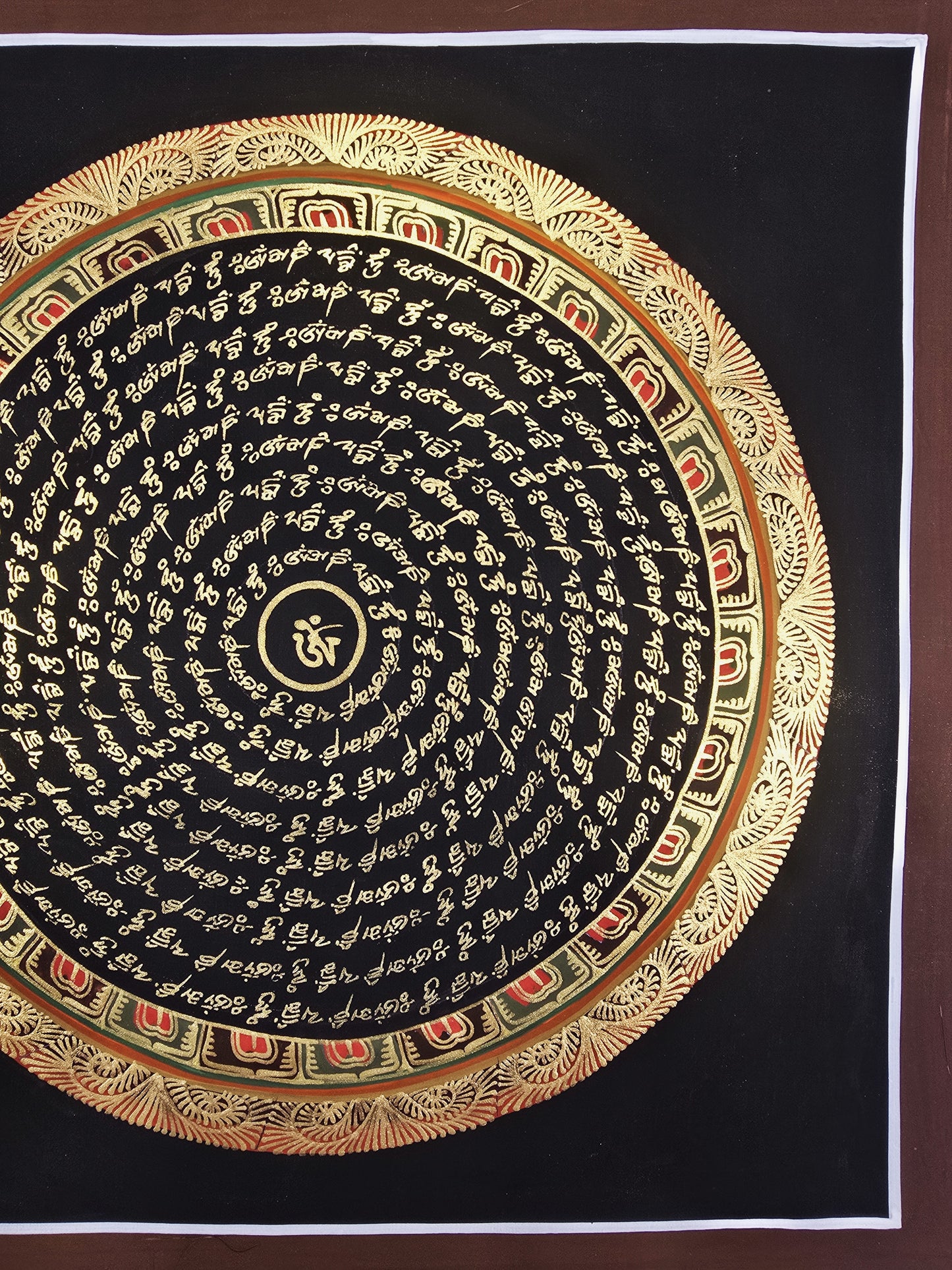 OM MANTRA MANDALA – Set of 3 Hand-Painted Tibetan Thangkas