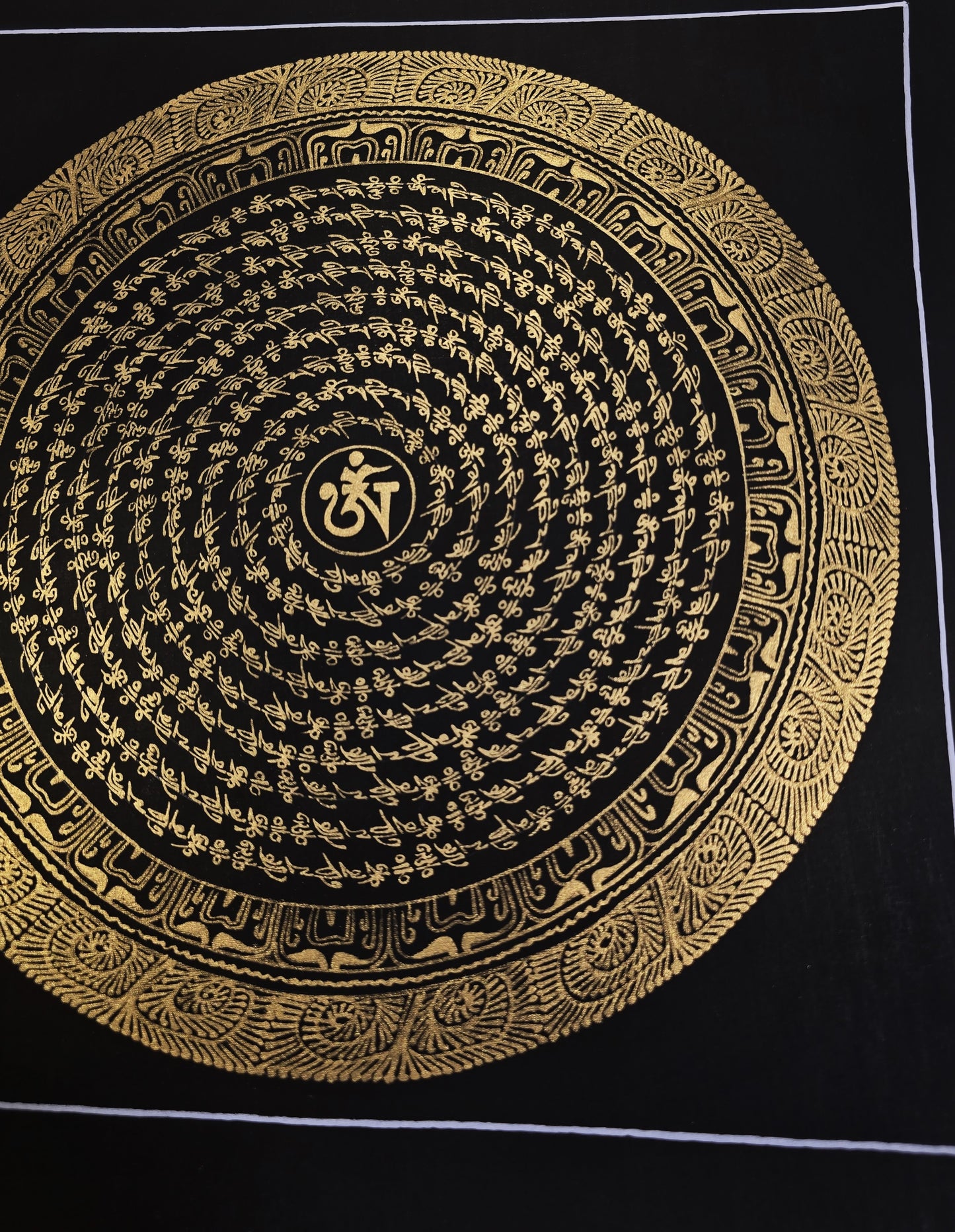 OM MANTRA MANDALA – Set of 3 Hand-Painted Tibetan Thangkas