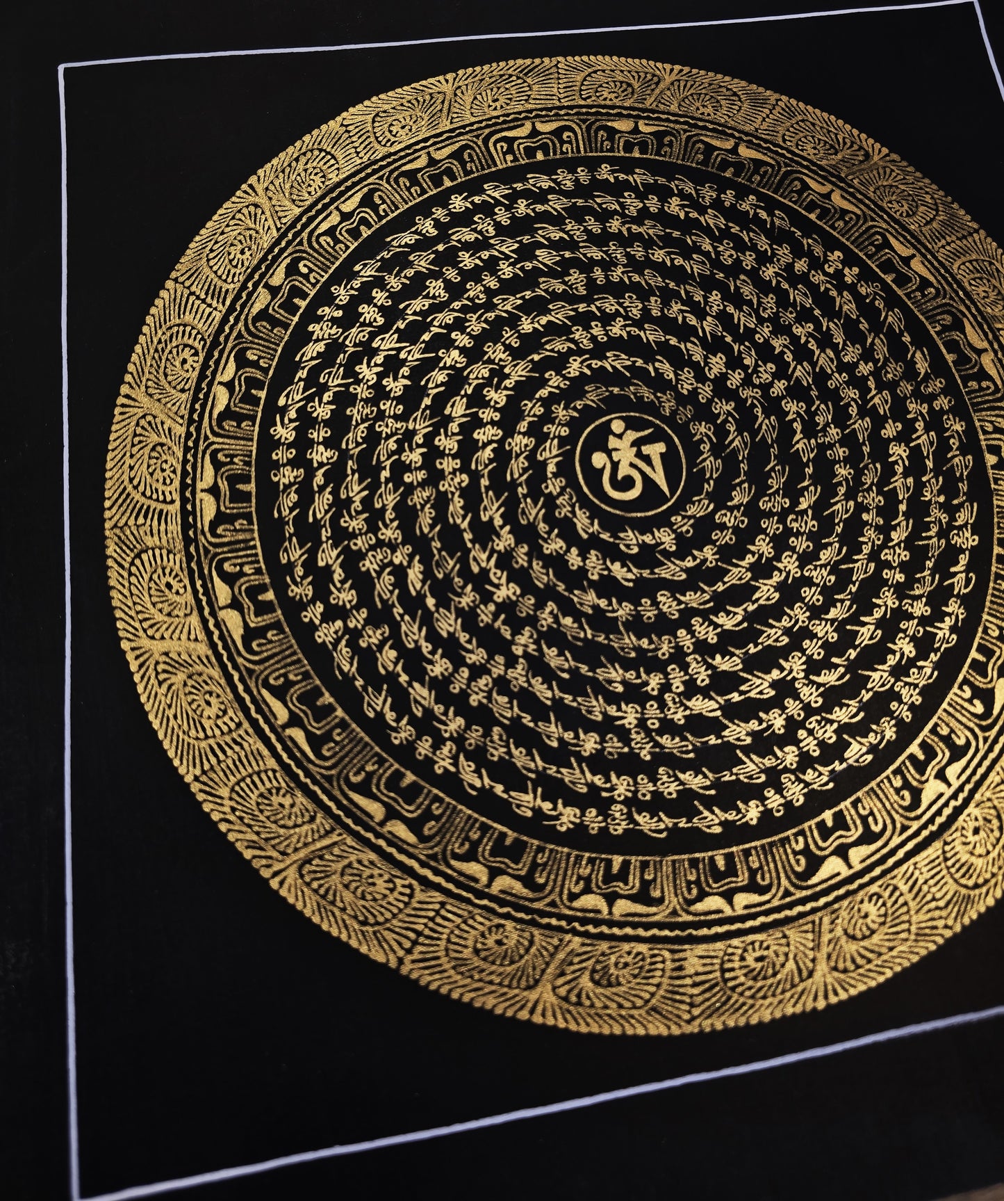 OM MANTRA MANDALA – Set of 3 Hand-Painted Tibetan Thangkas