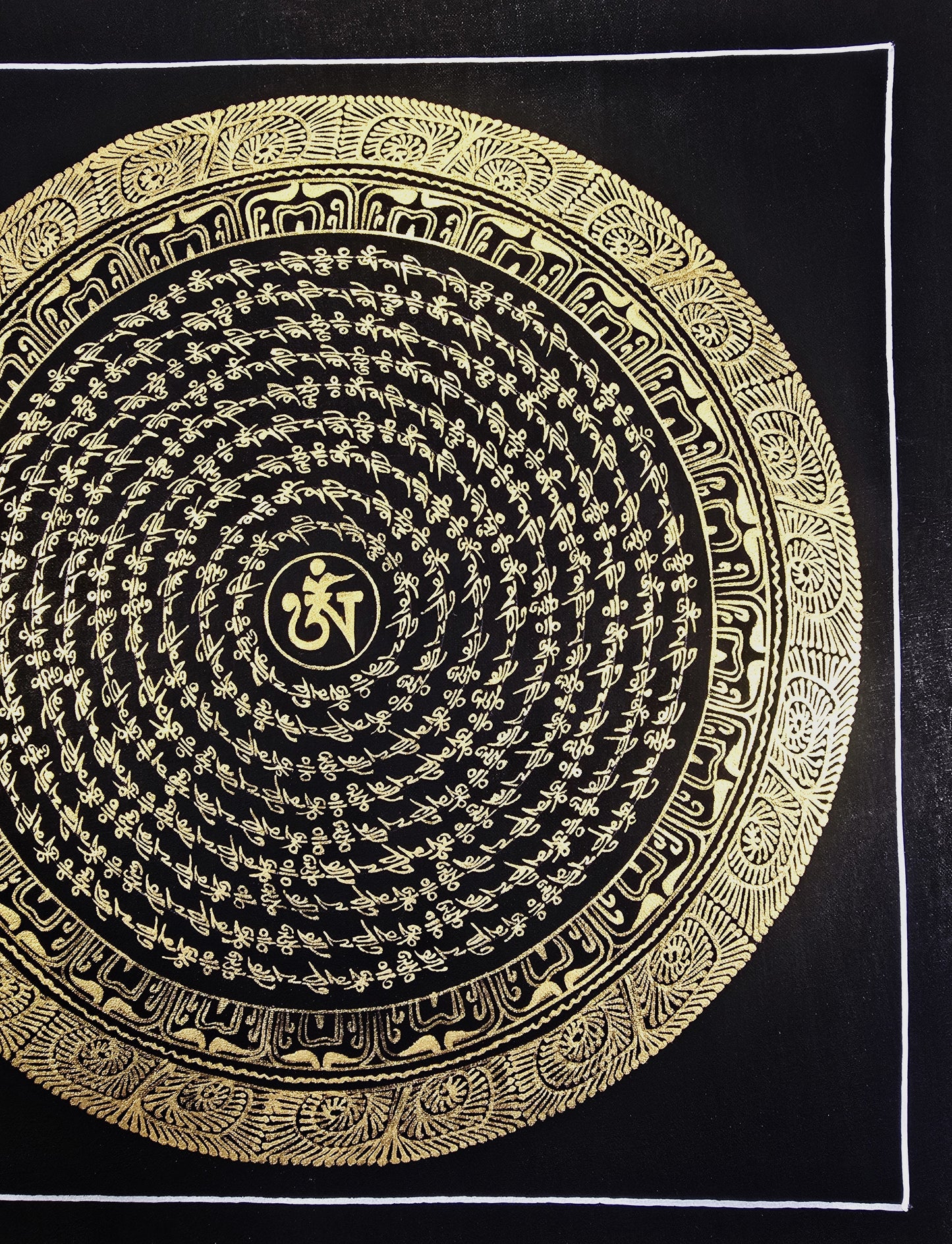 OM MANTRA MANDALA – Set of 3 Hand-Painted Tibetan Thangkas