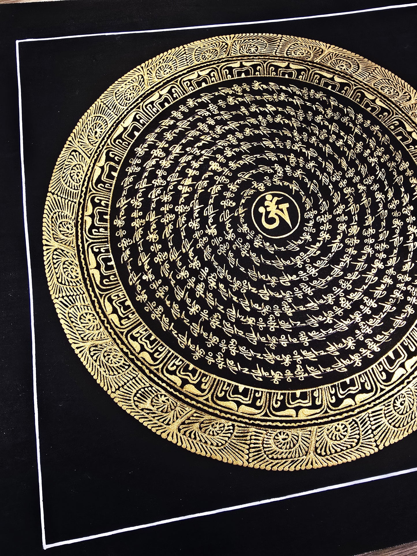 OM MANTRA MANDALA – Set of 3 Hand-Painted Tibetan Thangkas