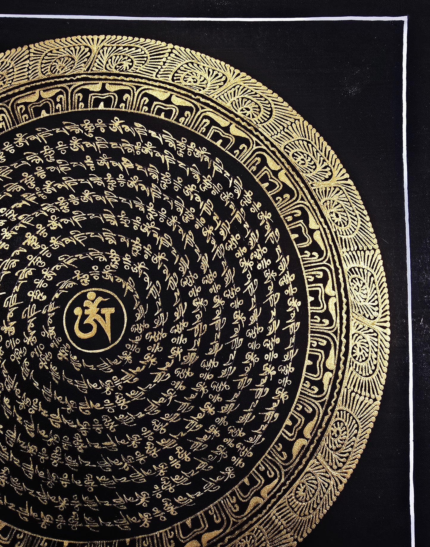 OM MANTRA MANDALA – Set of 3 Hand-Painted Tibetan Thangkas