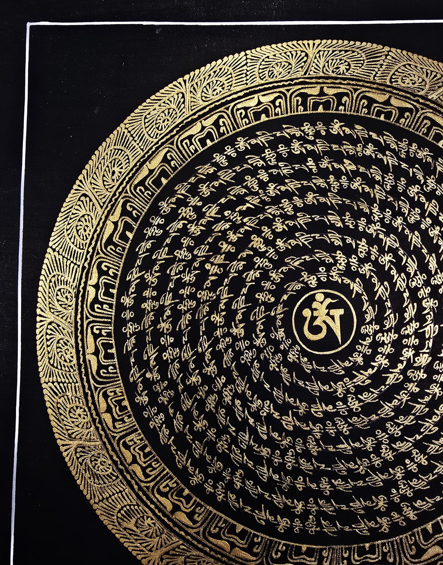 OM MANTRA MANDALA – Set of 3 Hand-Painted Tibetan Thangkas