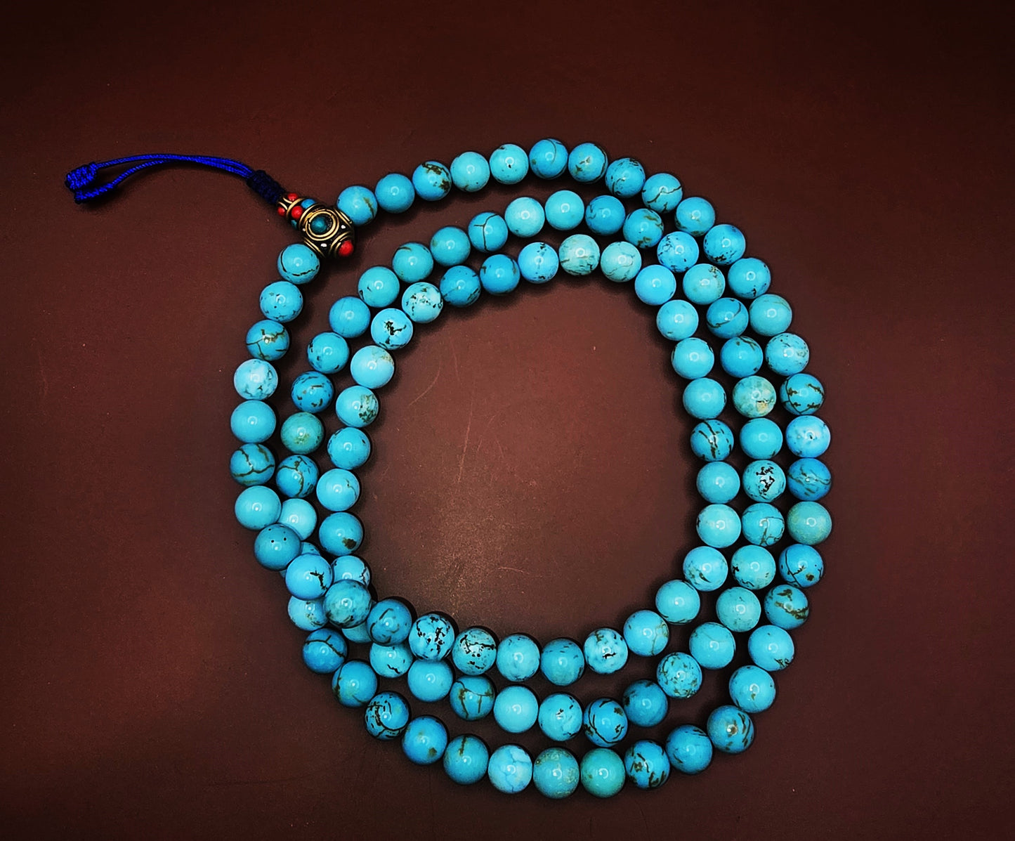 TURQUOISE GEMSTONE MALA – Set of 3 Handcrafted Necklaces
