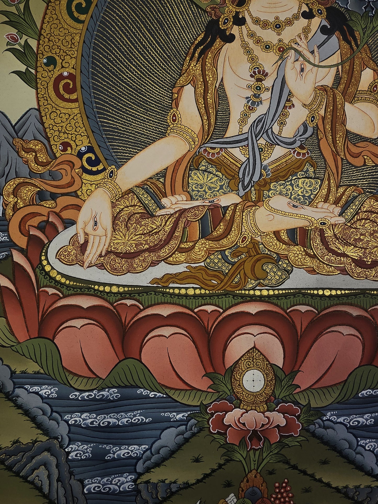 White Tara Mother Goddess – Masterpiece Hand-Painted Tibetan Thangka