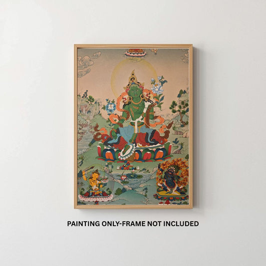 Green Tara Thangka – Hand-Painted Tibetan Thangka Painting