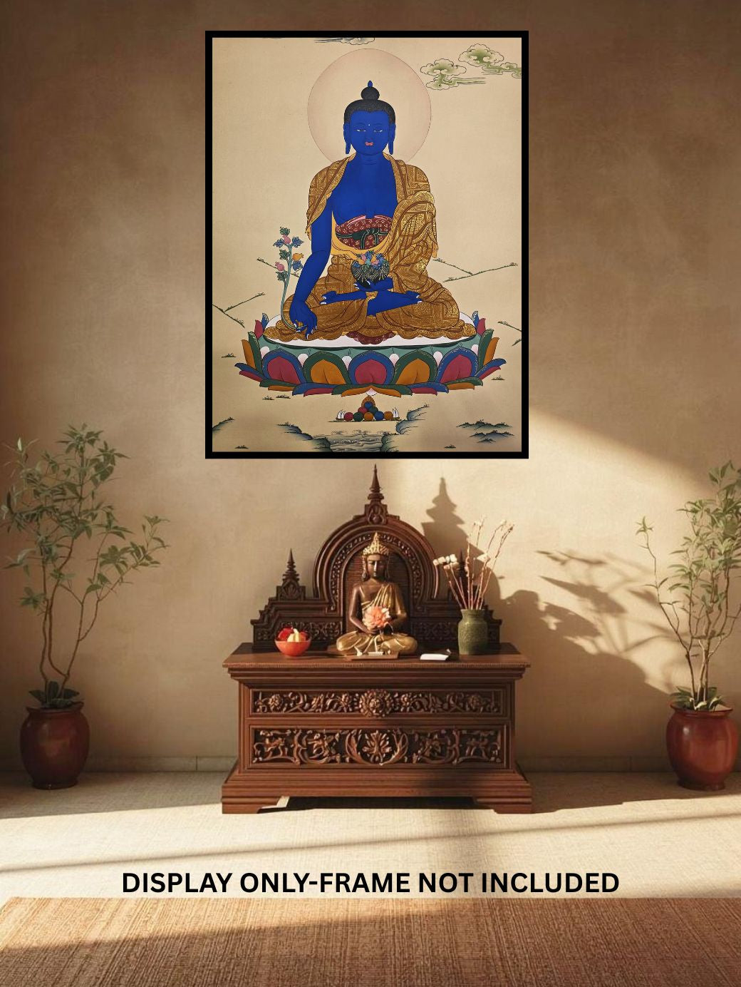 Hand-Painted Medicine Buddha Thangka | Bhaisajyaguru Painting |Tibetan Healing Art