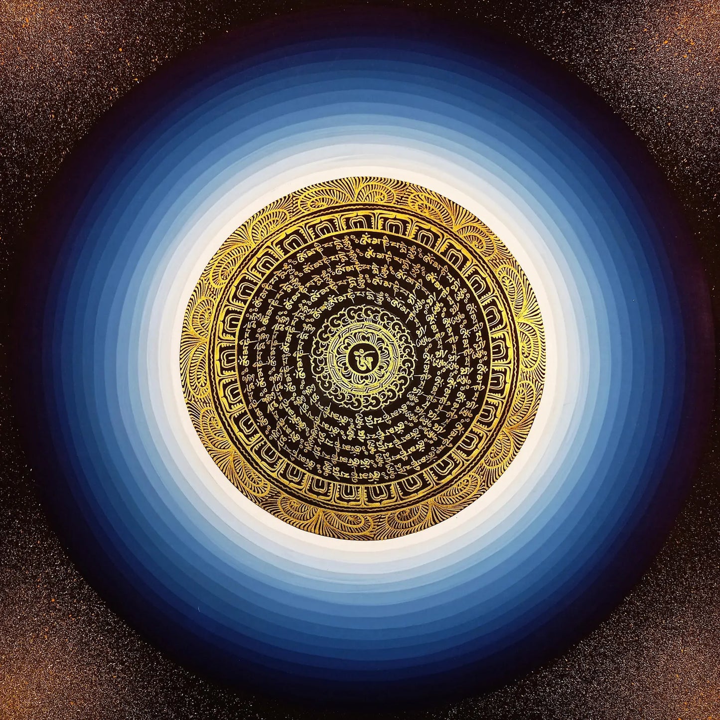 OM MANTRA MANDALA – Set of 2 Hand-Painted Tibetan Thangkas