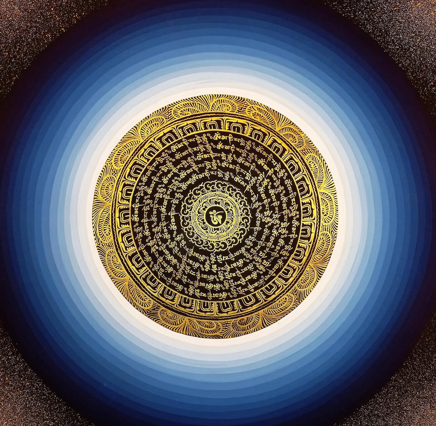 OM MANTRA MANDALA – Set of 2 Hand-Painted Tibetan Thangkas