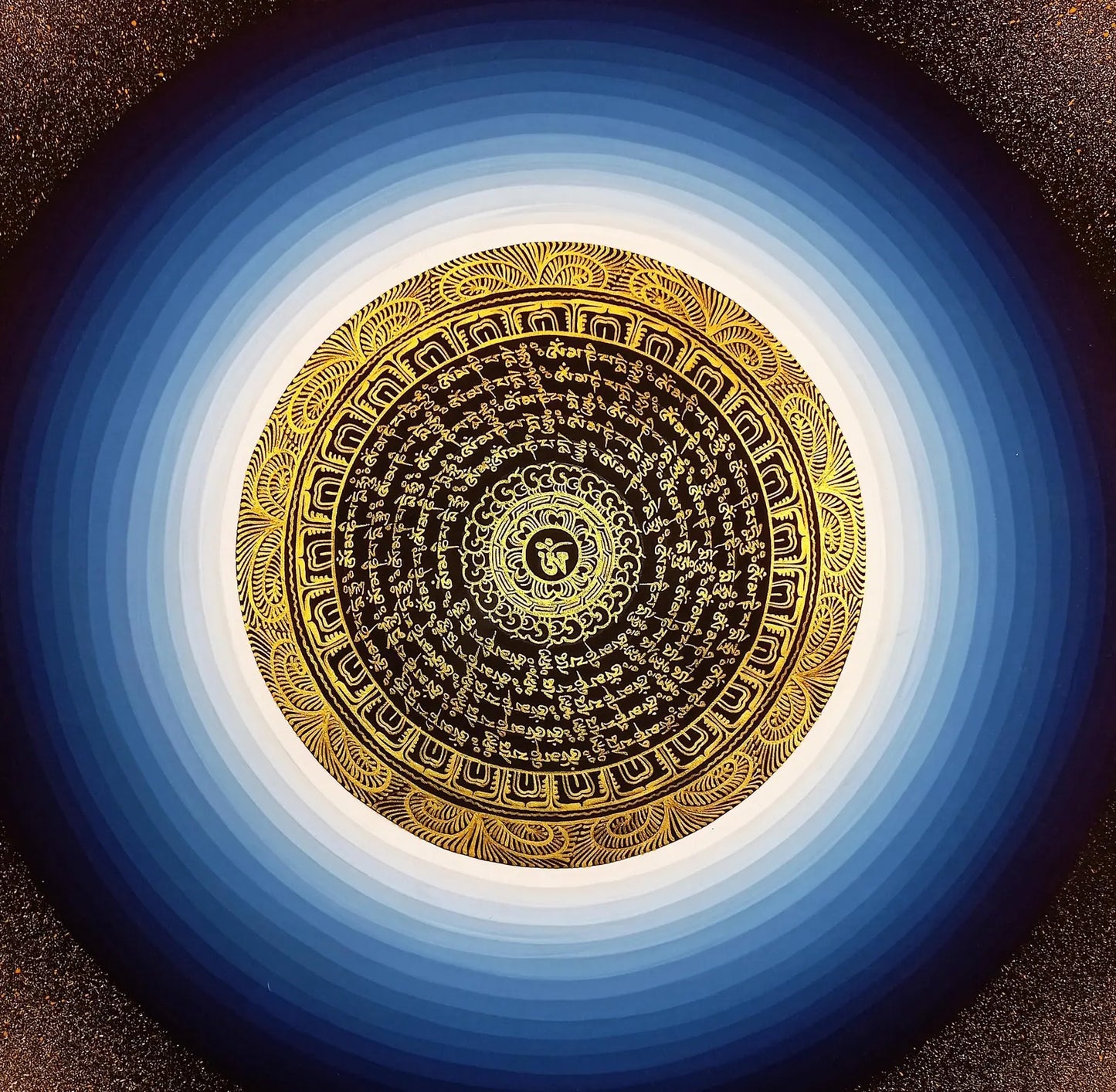 OM MANTRA MANDALA – Set of 2 Hand-Painted Tibetan Thangkas