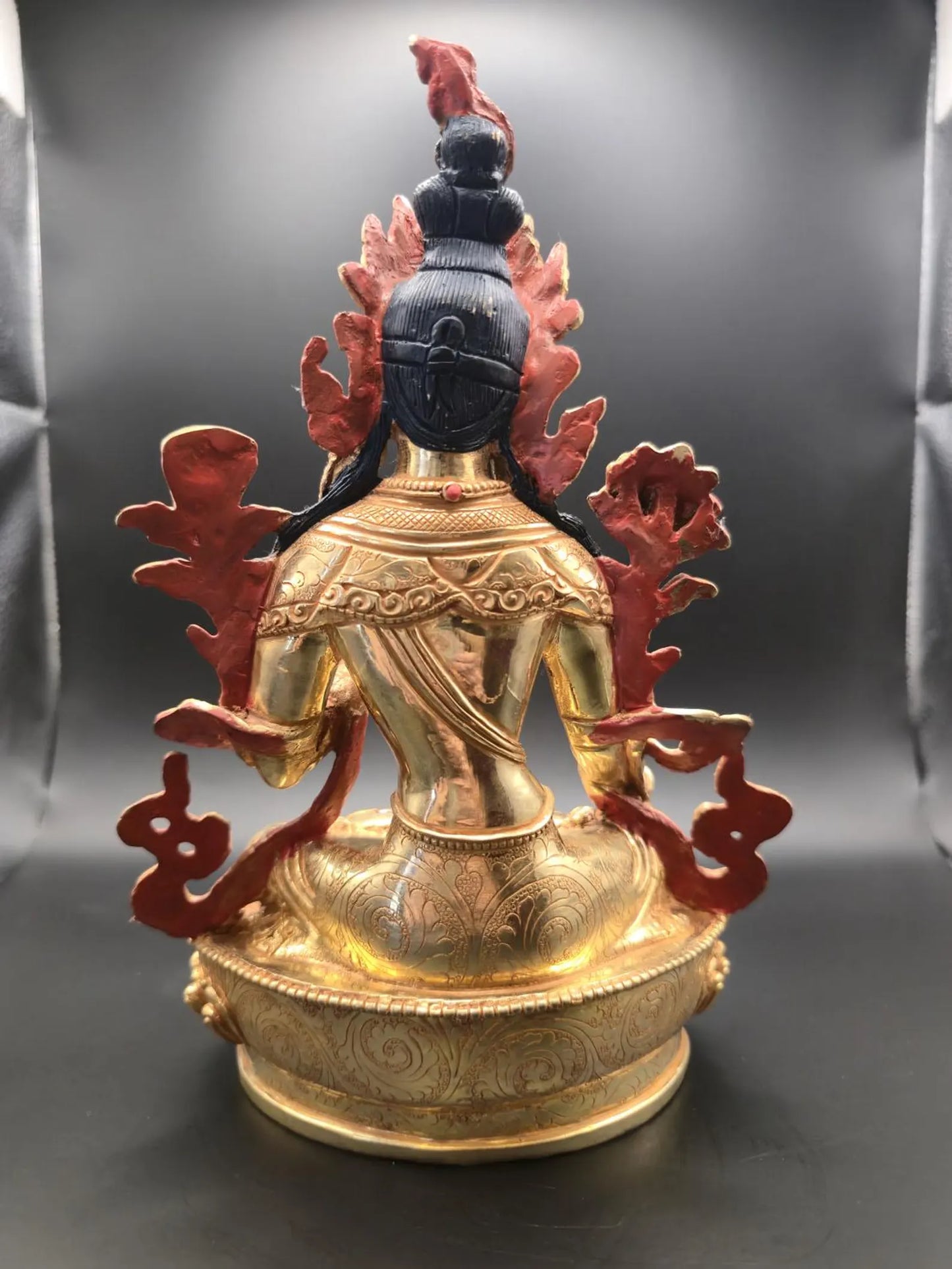 24k Gold Gilded Mother White Tara Statue | Handmade Tibetan Buddhist Art