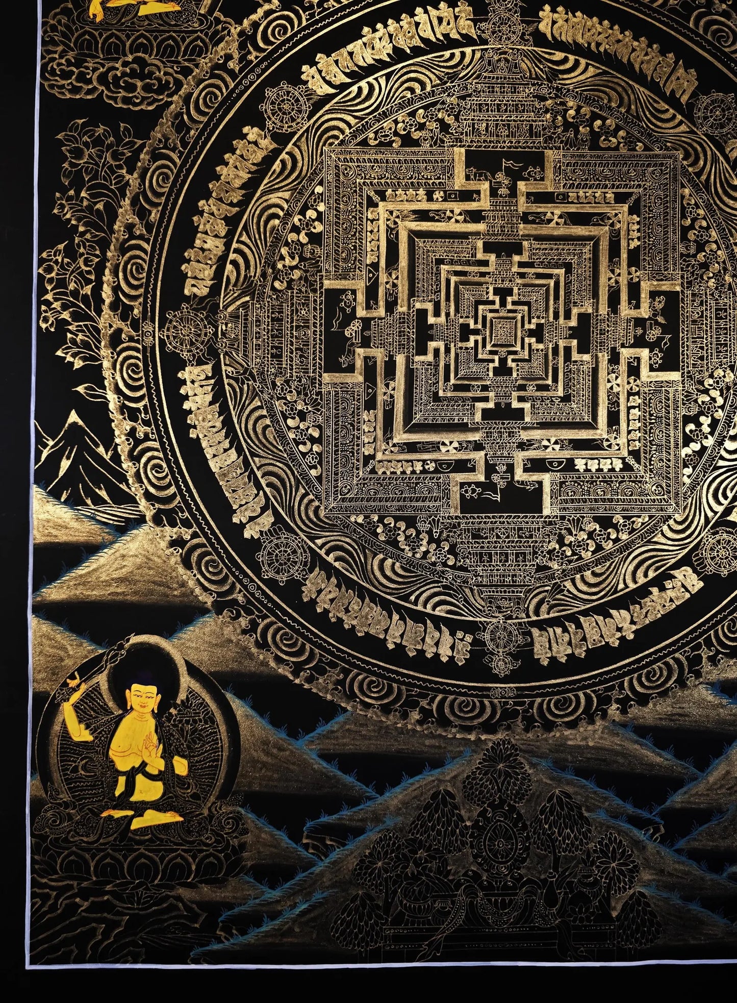 Kalachakra Mandala Thangka With deity – Wheel of Time | Tibetan Sacred Geometry Meditation Art (Copy) (Copy)