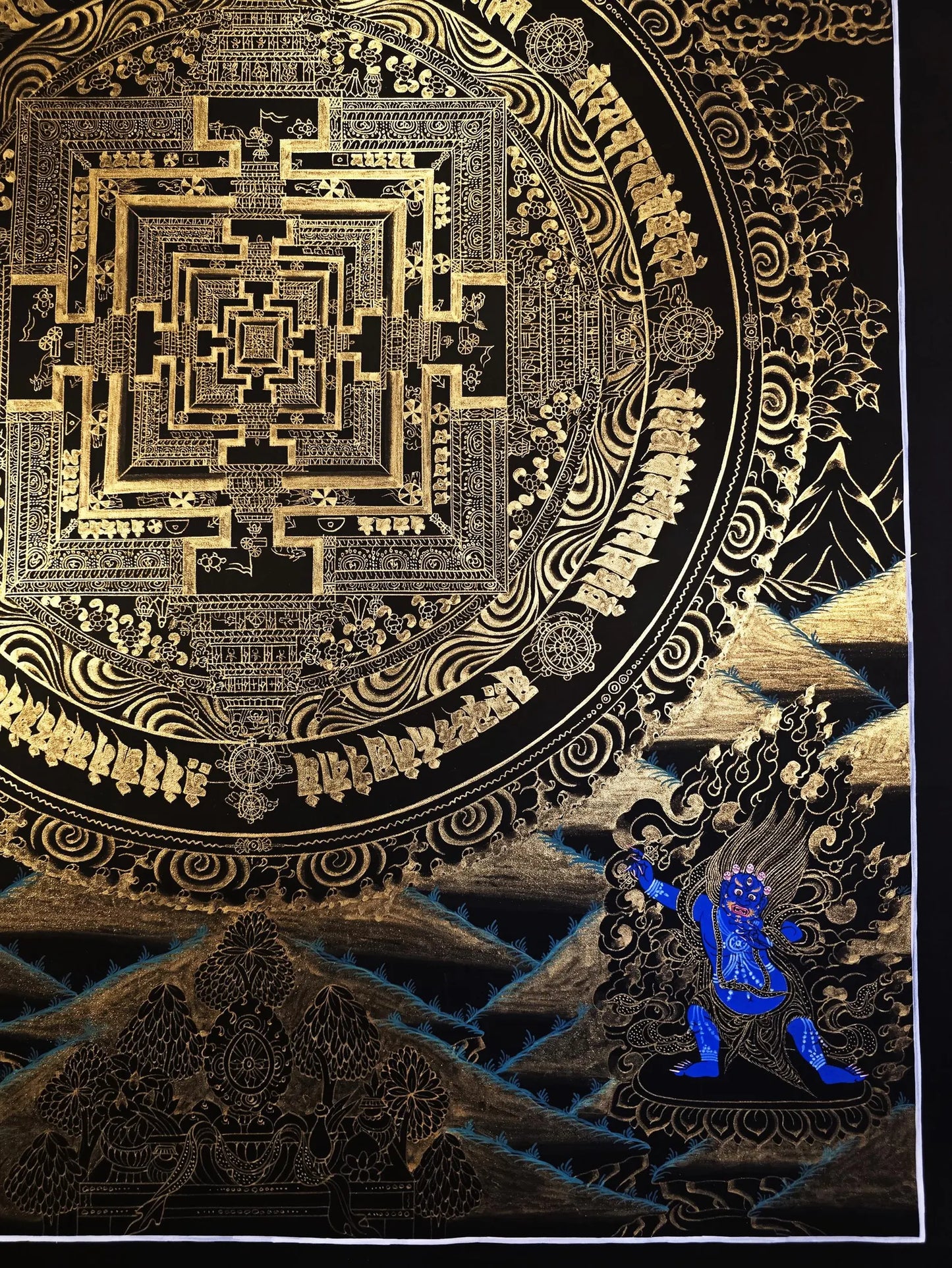 Kalachakra Mandala Thangka With deity – Wheel of Time | Tibetan Sacred Geometry Meditation Art (Copy) (Copy)