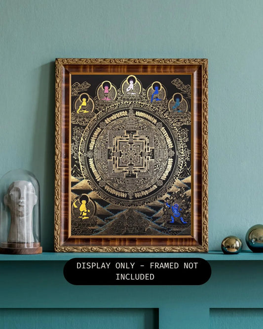 Kalachakra Mandala Thangka With deity – Wheel of Time | Tibetan Sacred Geometry Meditation Art (Copy) (Copy)