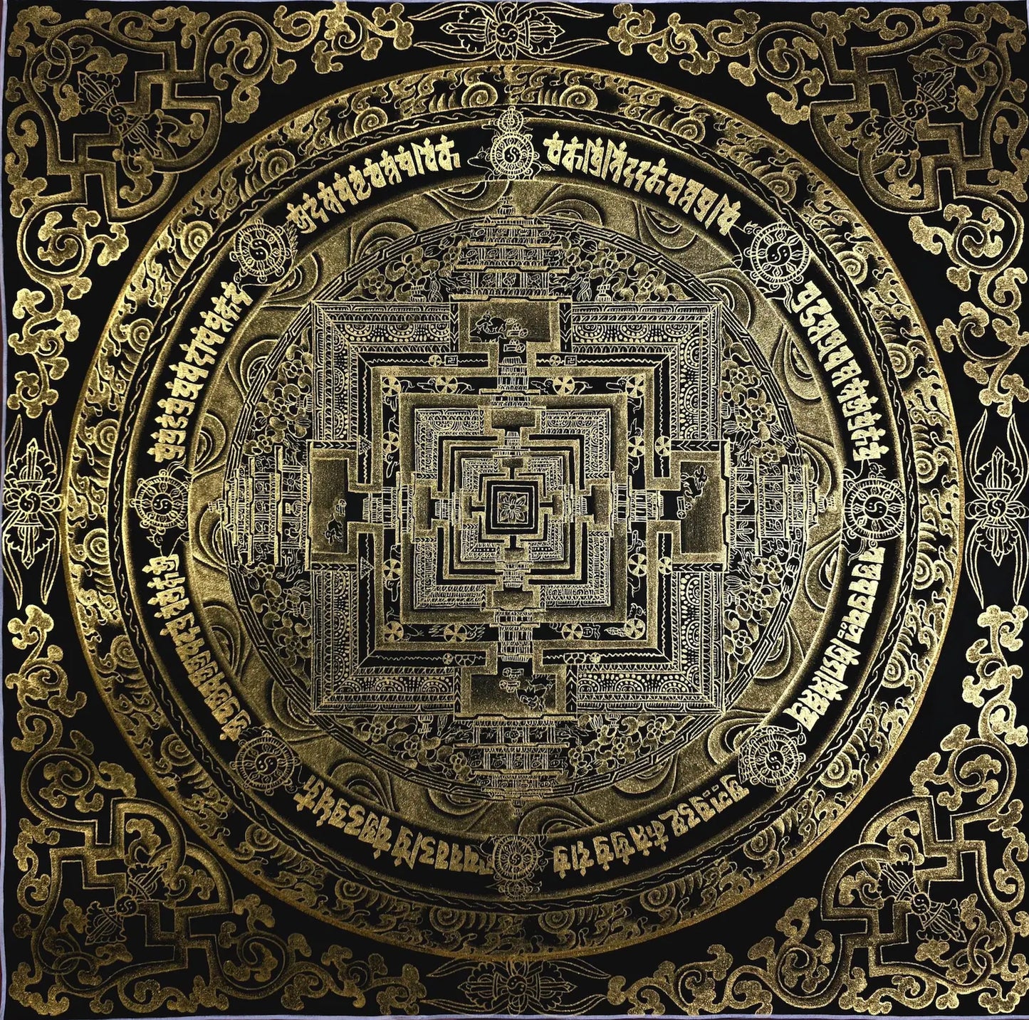 Kalachakra Mandala Thangka – Wheel of Time | Tibetan Sacred Geometry Meditation Art (Copy)