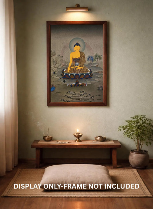 Shakyamuni Buddha Thangka – Hand-Painted Karma Gadri Tibetan Art