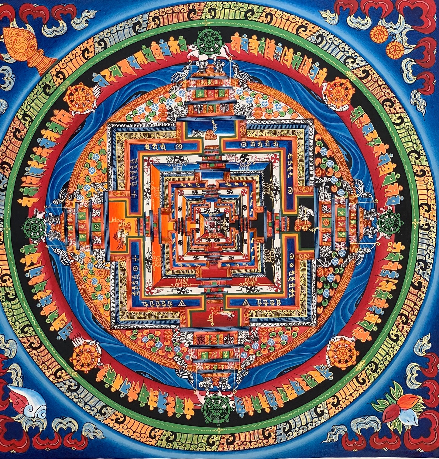 Original Hand-painted Master Quality Kalachakra Mandala Tibetan Thangka Painting/Meditation Art/ Wall Hanging