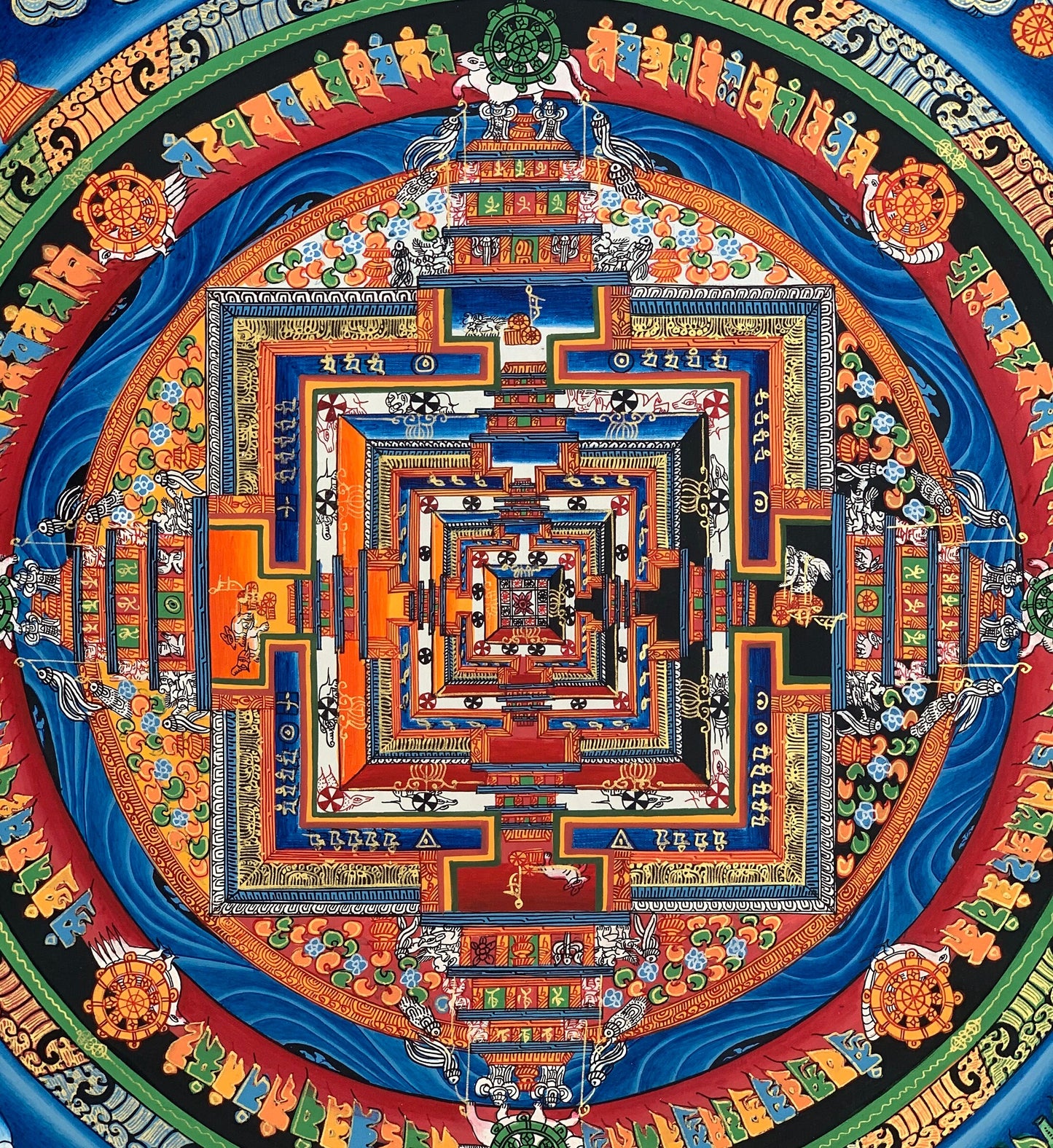 Original Hand-painted Master Quality Kalachakra Mandala Tibetan Thangka Painting/Meditation Art/ Wall Hanging