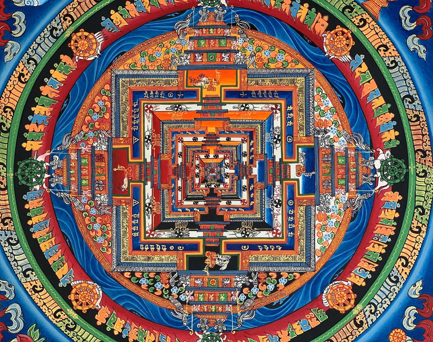 Original Hand-painted Master Quality Kalachakra Mandala Tibetan Thangka Painting/Meditation Art/ Wall Hanging