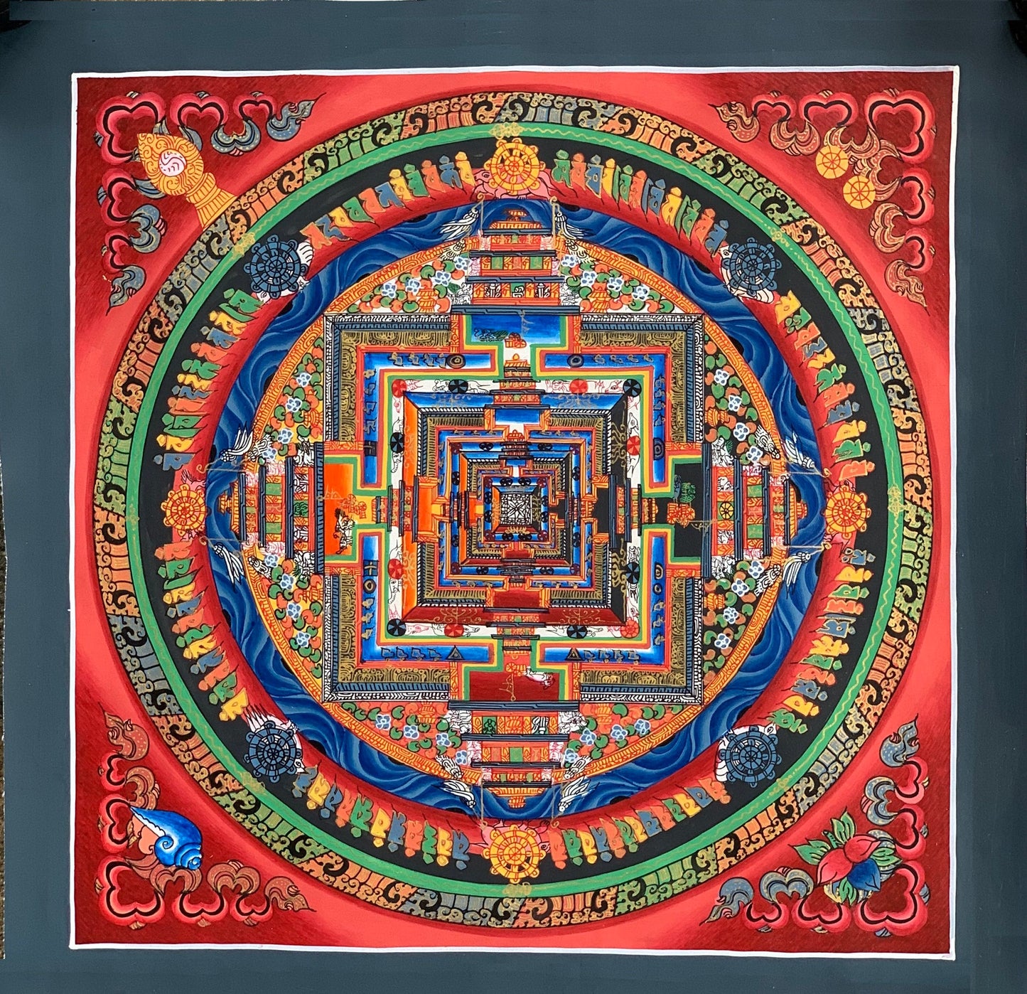 Original Hand-painted Master Quality Kalachakra Mandala/ Wheel of Time Tibetan Thangka Painting