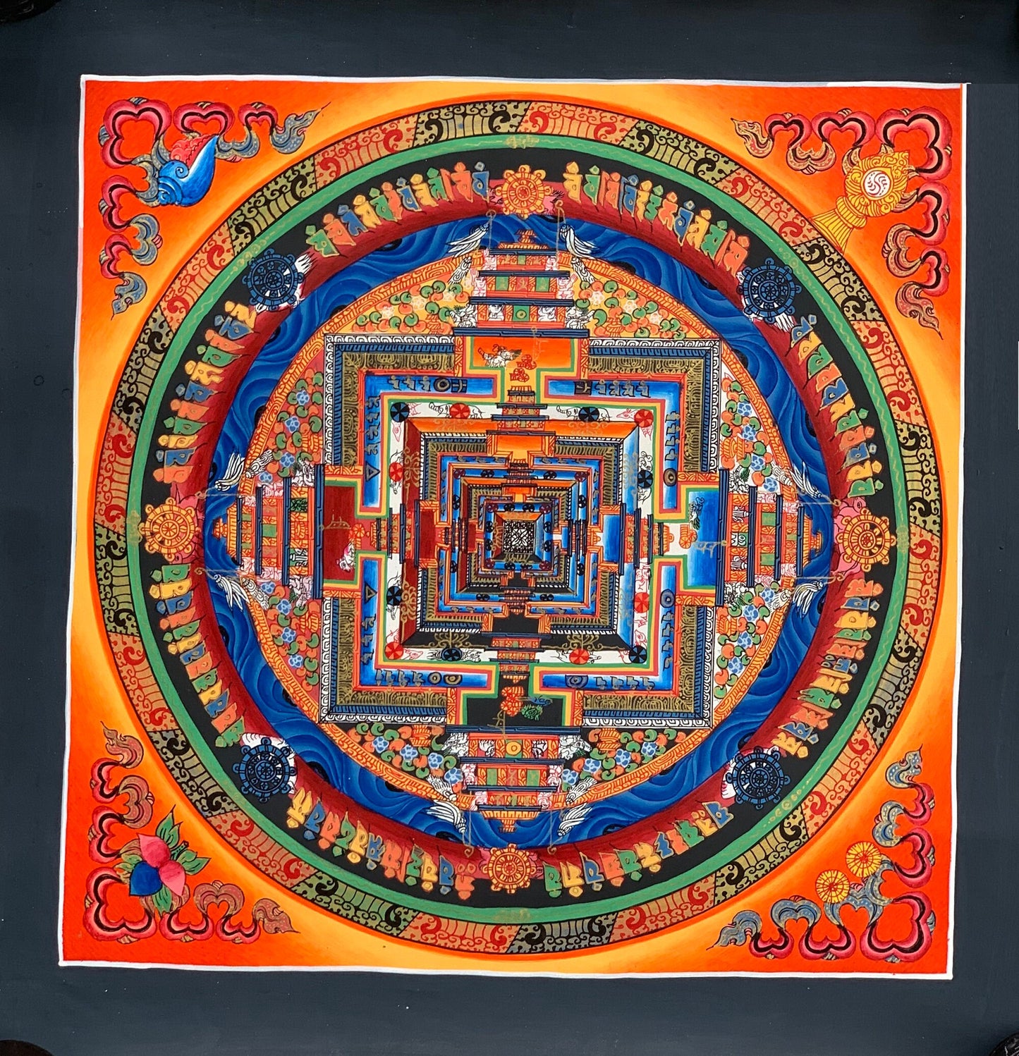 Original Hand-painted Master Quality Kalachakra Mandala/ Wheel of Time Tibetan Thangka Painting