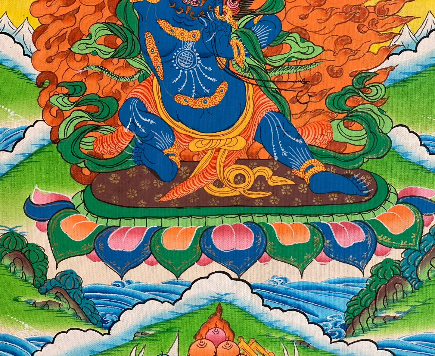 Original Hand-painted Master Quality Vajarapani, Sangdag Chagna Dorje, Tibetan Compassion Meditation Thangka  Painting