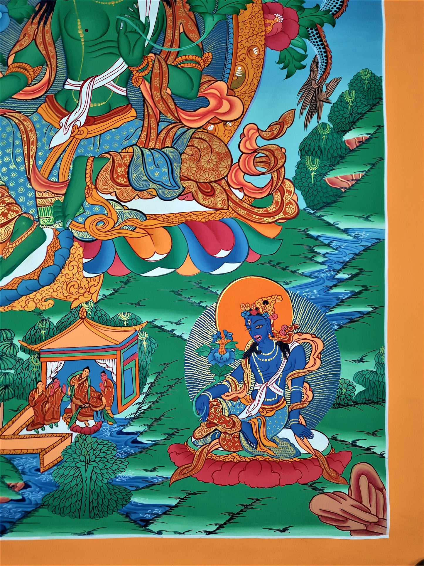 Original Hand Painted Green Tara  Tibetan Compassion / Meditation Wall hanging Thangka / Thanka  Painting From Nepal