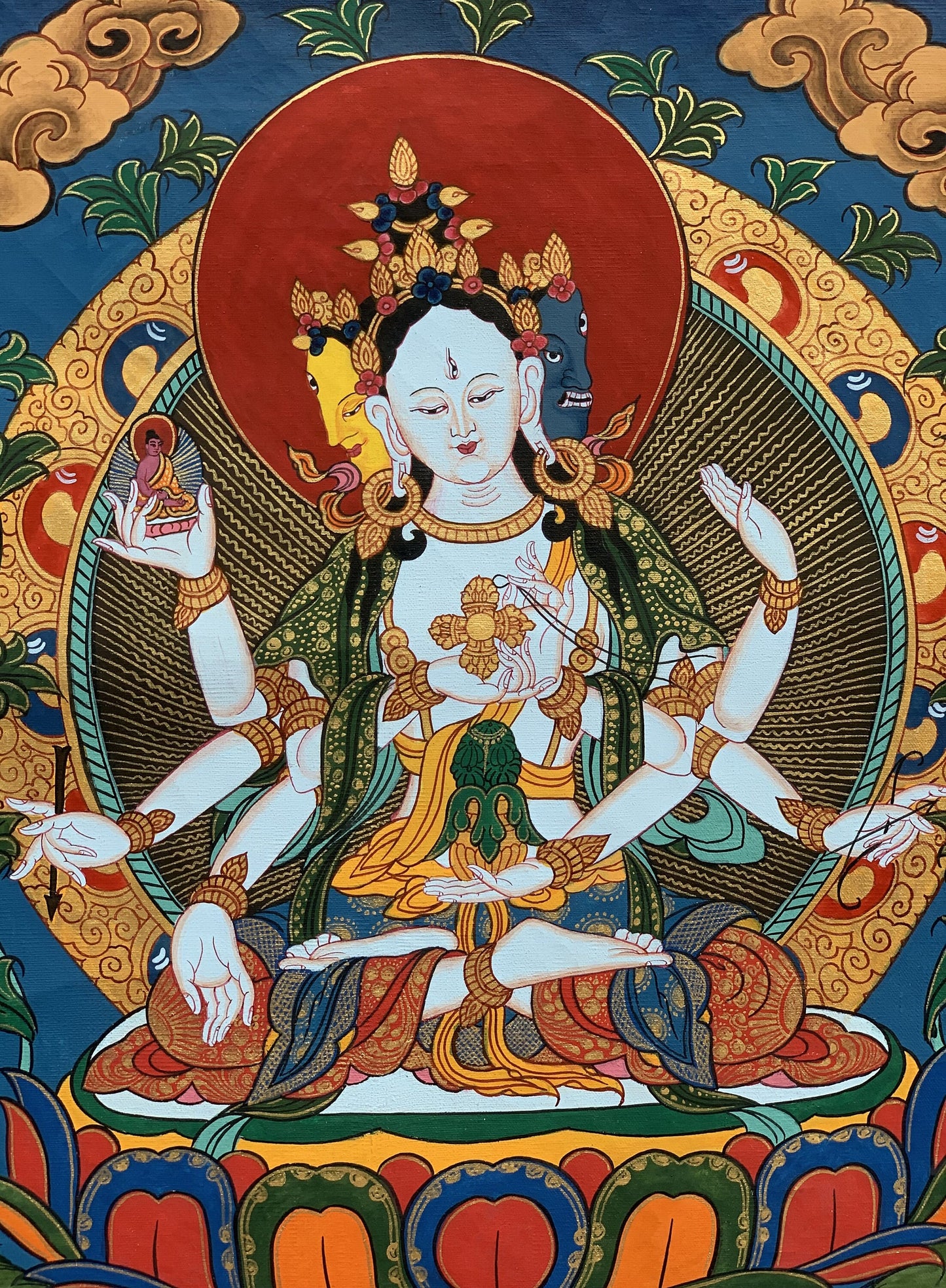 Original Hand-painted Master Quality Namgyalma/ Vasundhara Tibetan Thangka Painting from Nepal