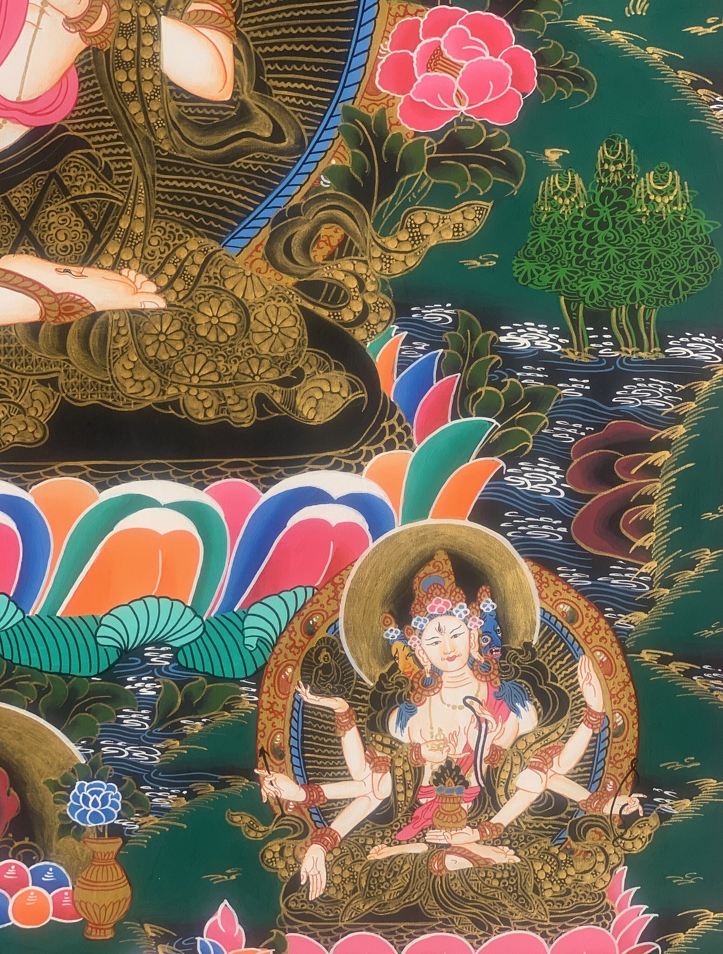 Original Hand-painted  White Tara / Mother Tara Masterpiece Tibetan Thanka  / Thangka / Painting Compassion Meditation Art From Nepal