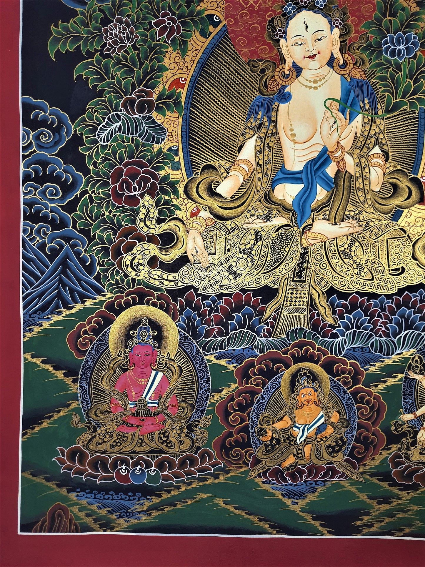 Hand painted Original White Tara / Mother Goddess  Masterpiece Tibetan Wall Hanging Thanka  / Thangka / Painting Compassion Meditation Art