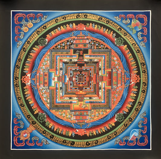 Original Hand-painted Masterpiece Kalachakra Mandala/ Wheel of Life/Wheel of Time Tibetan Thangka Painting