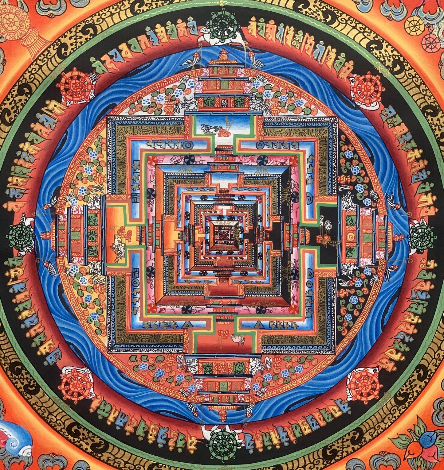 Original Hand-painted Masterpiece Kalachakra Mandala/ Wheel of Life/Wheel of Time Tibetan Thangka/Thanka Painting