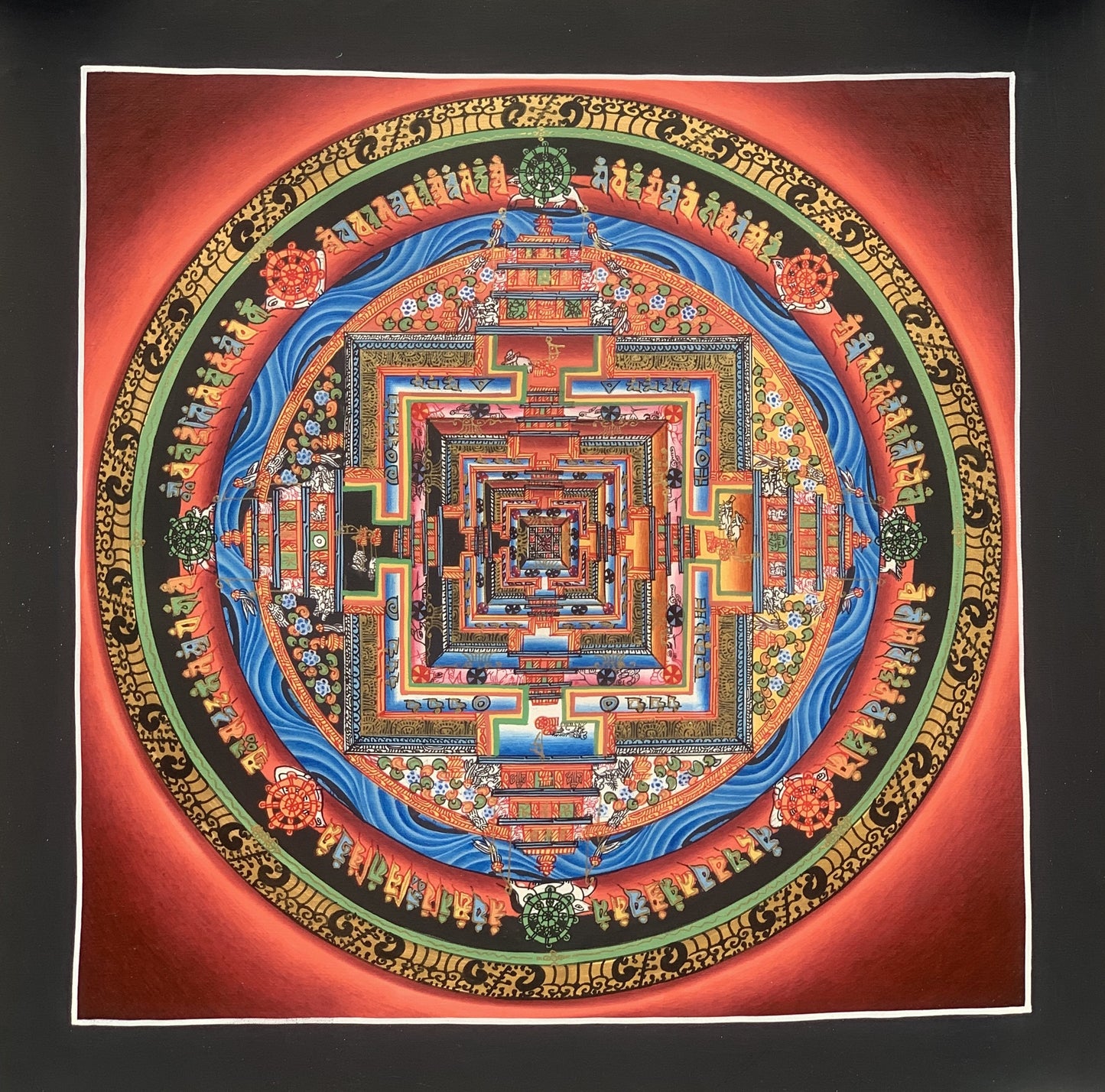 Original Hand-painted Masterpiece High Quality Kalachakra Mandala/ Wheel of Life/Wheel of Time Tibetan Thangka/Thanka Painting