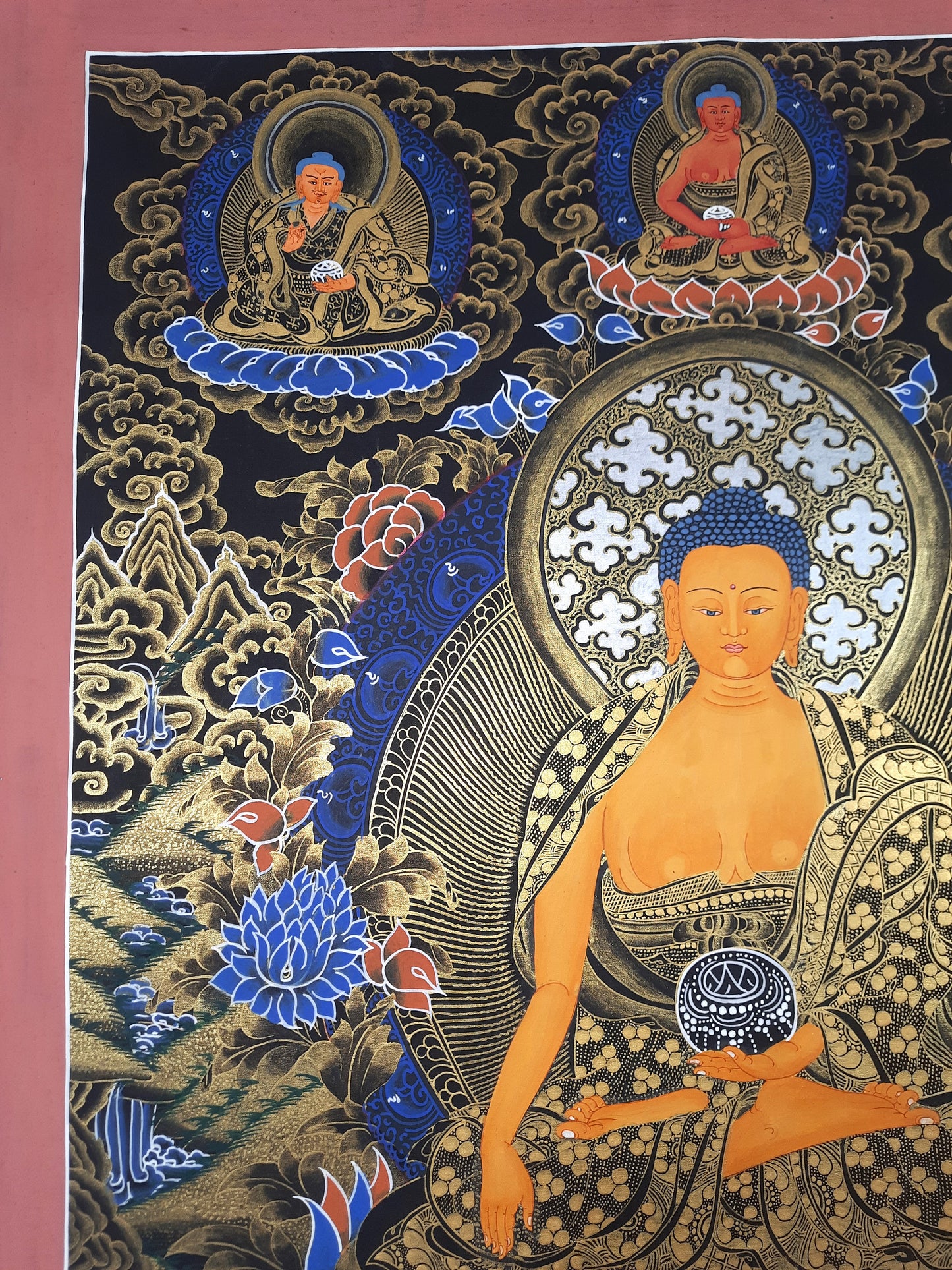 Original Hand Painted Buddha Shakyamuni / Gautama / Masterpiece  Tibetan Wall Hanging Compassion , Meditation Thangka / Thanka Painting