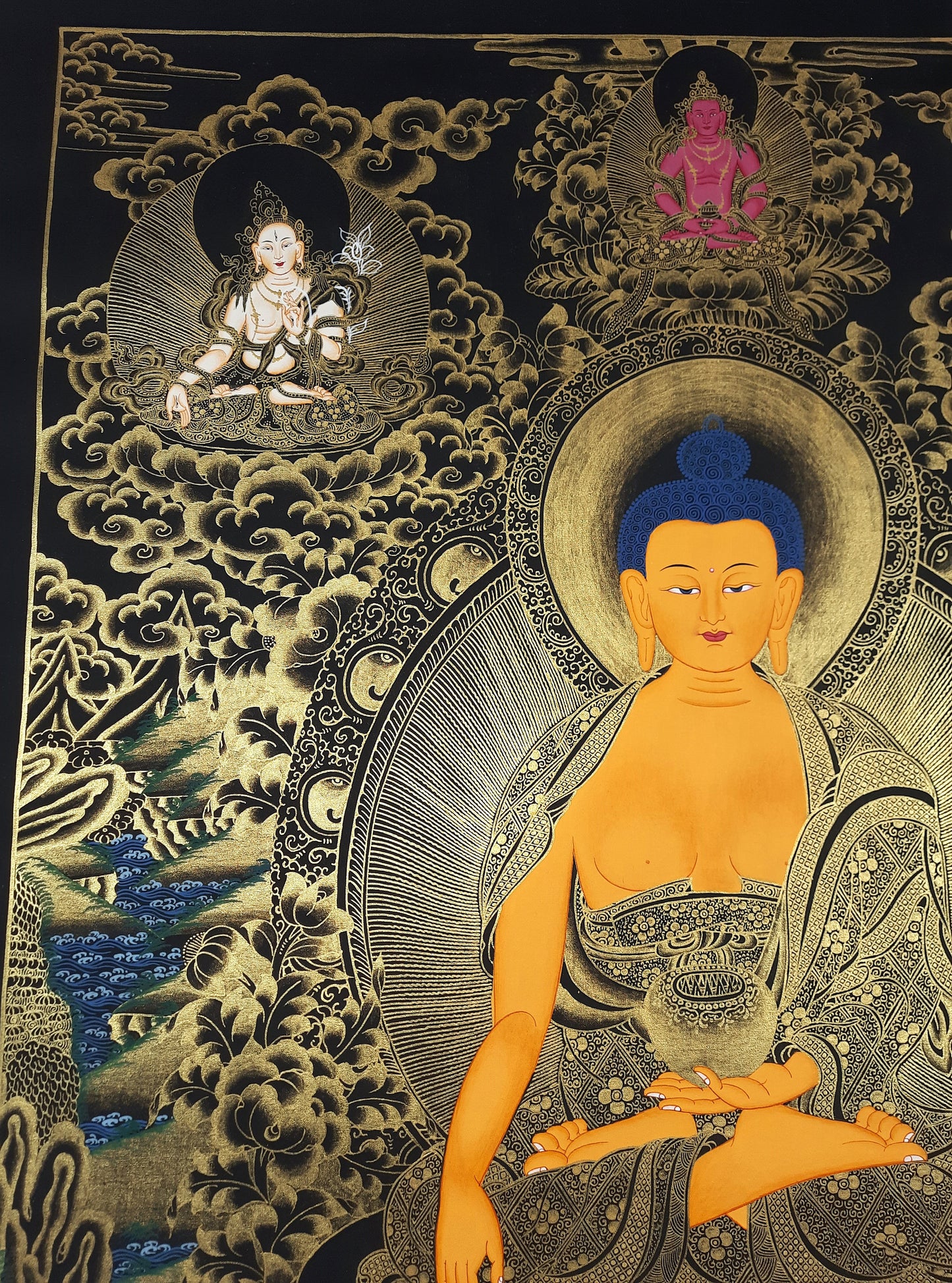 Original Hand Painted Buddha Shakyamuni / Gautama / Tibetan Wall Hanging Compassion , Meditation Thangka / Thanka Painting/Art From Nepal